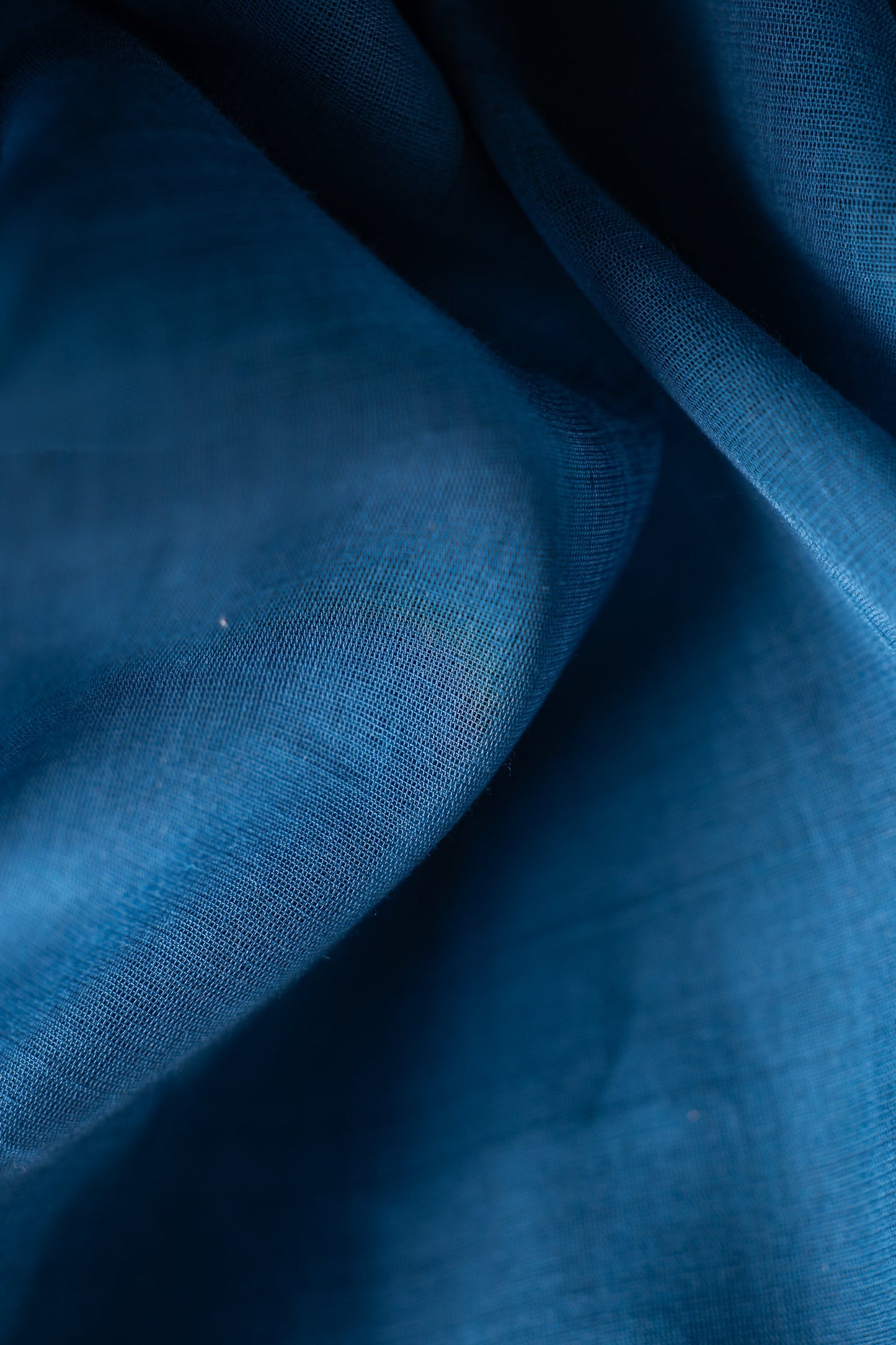 Steel Blue Cotton with Silk Contrast Border Saree