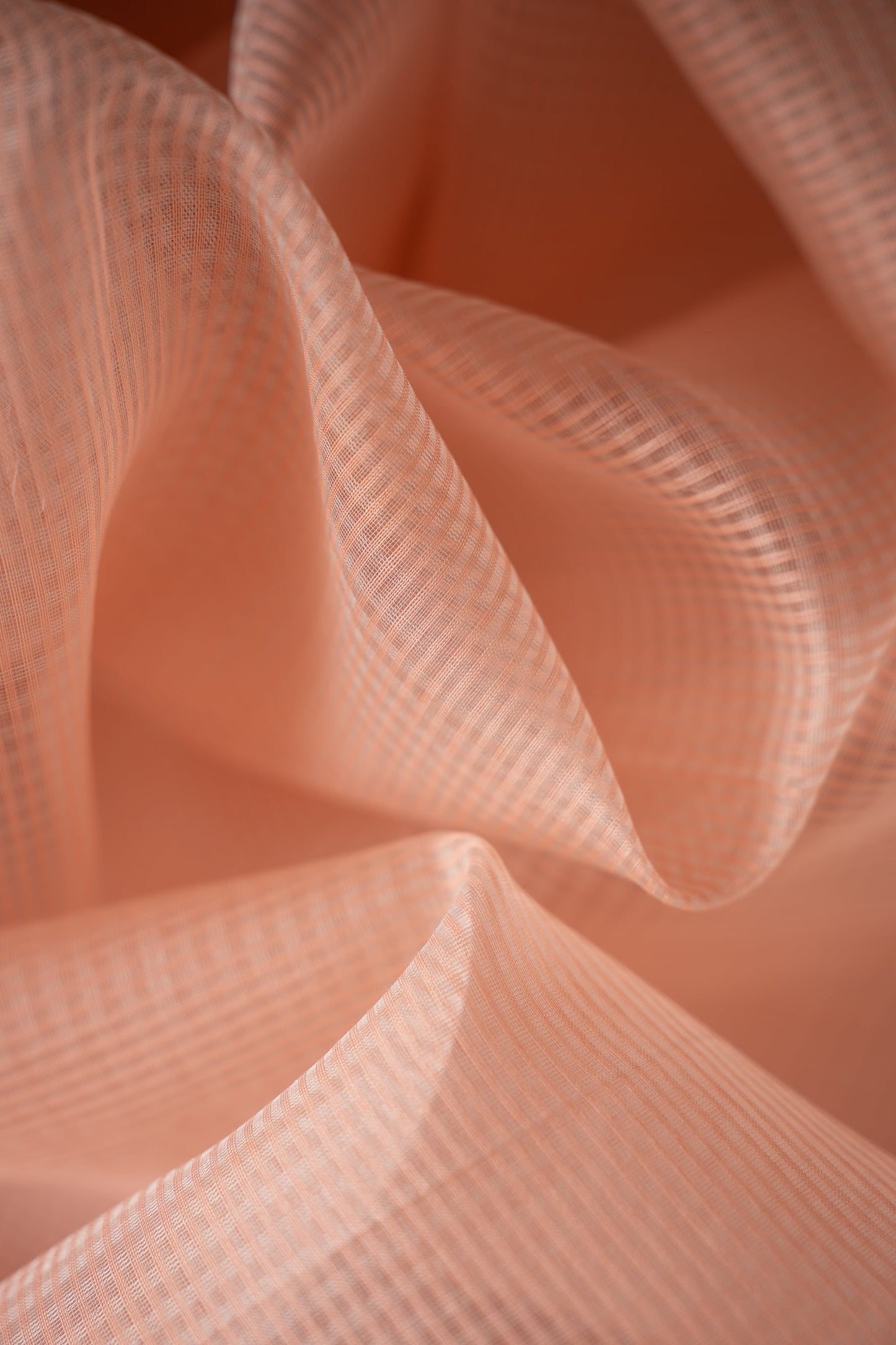 Peach Silk Cotton with Ivory Woven Border Saree