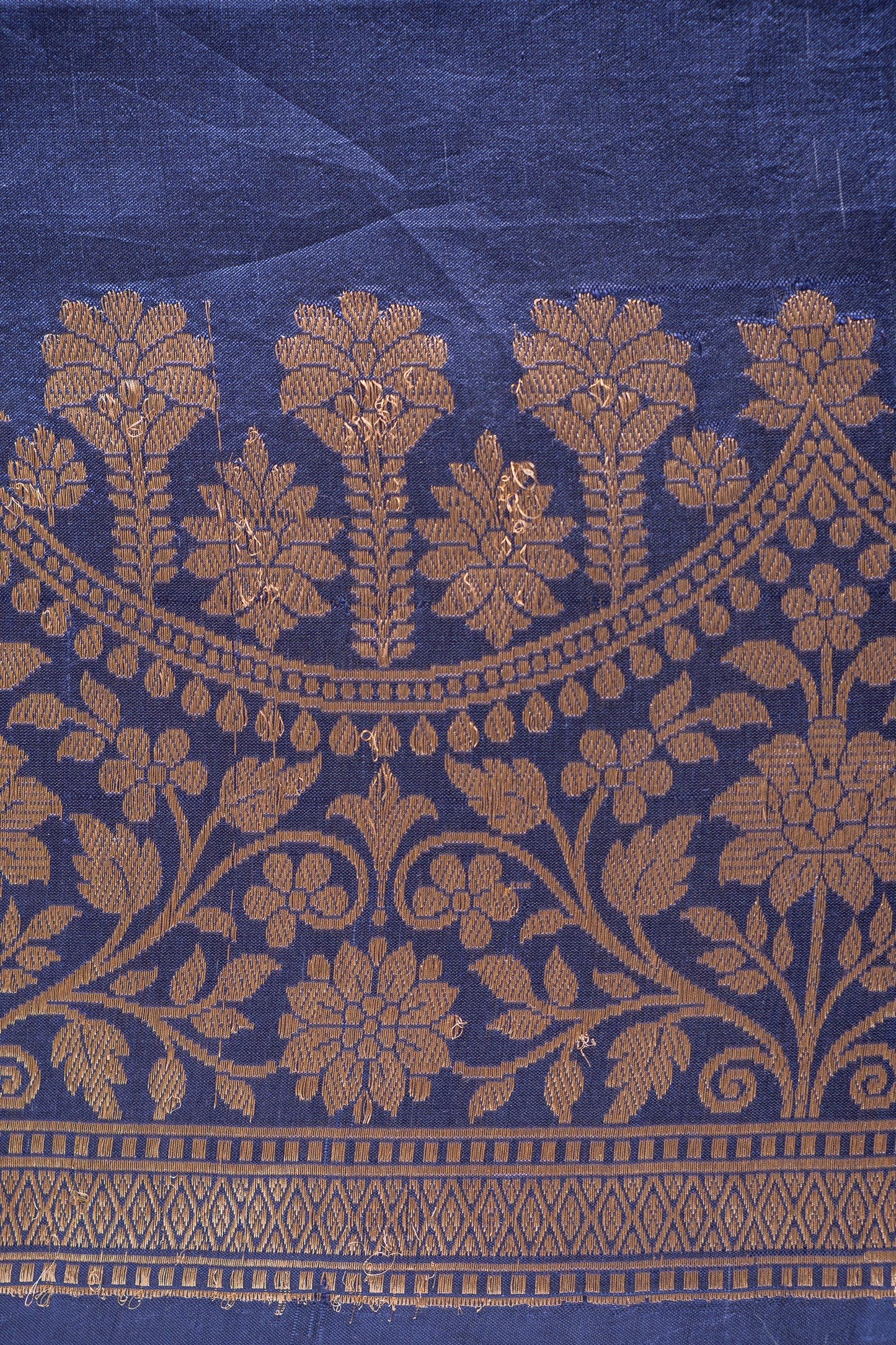 Royal Blue Banaras Silk  with Intricate Gold Zari Weaving Saree