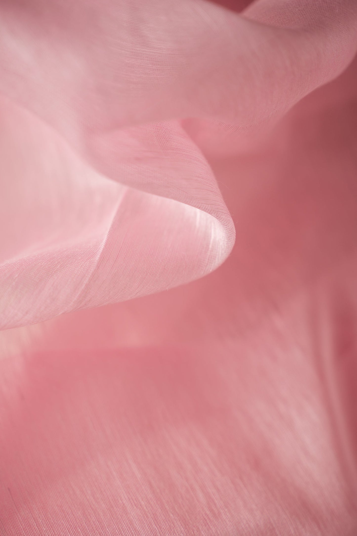 Blush Pink Linen by Silk with Self-Woven Pallu Saree
