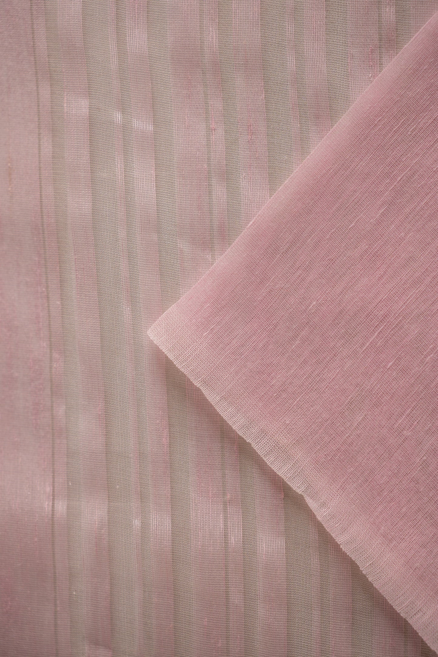 Blush Pink Linen by Silk with Self-Woven Pallu Saree