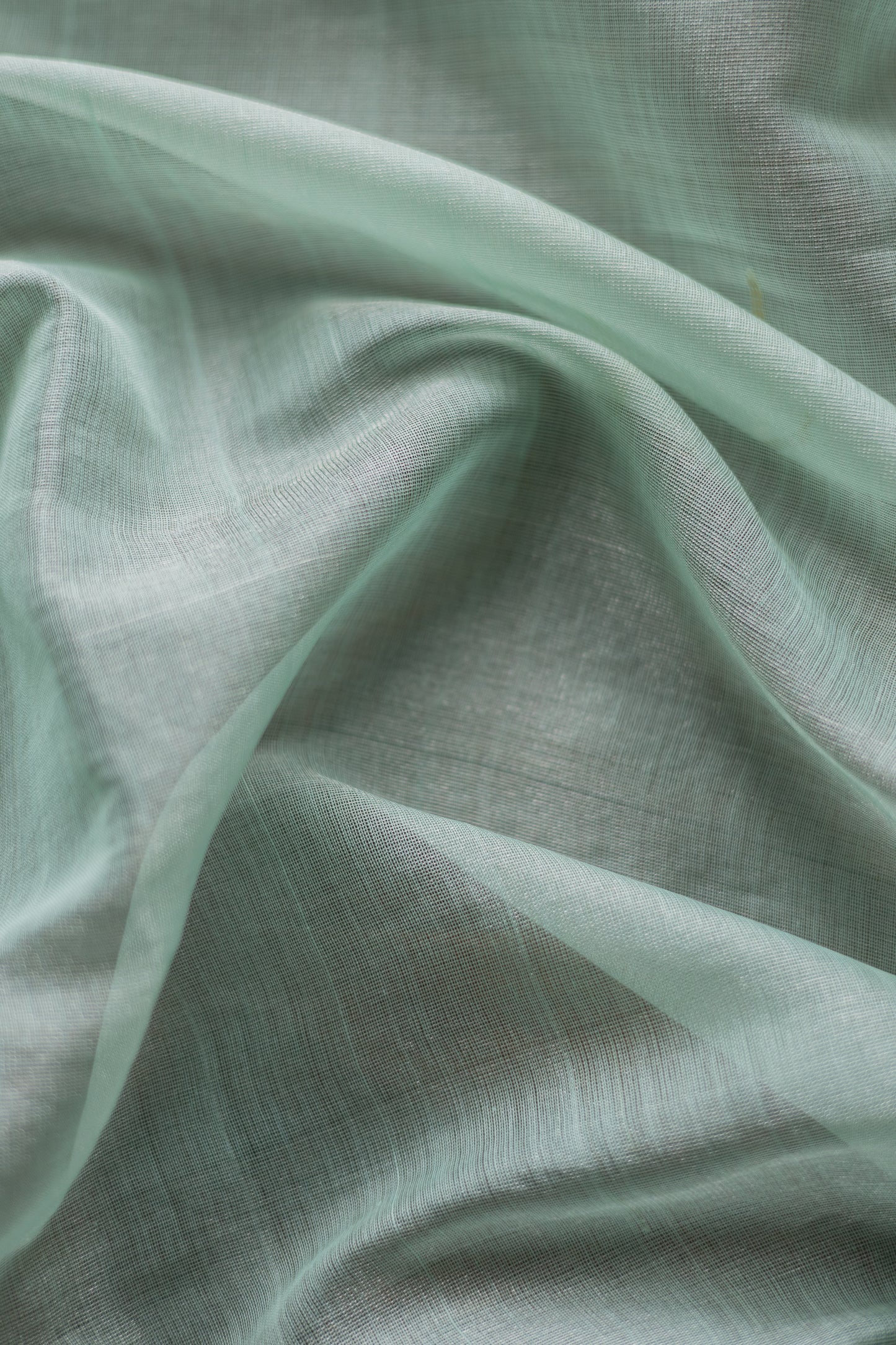 Sea Green Silk Cotton Tissue Doby Border Khapa Line Pallu Saree