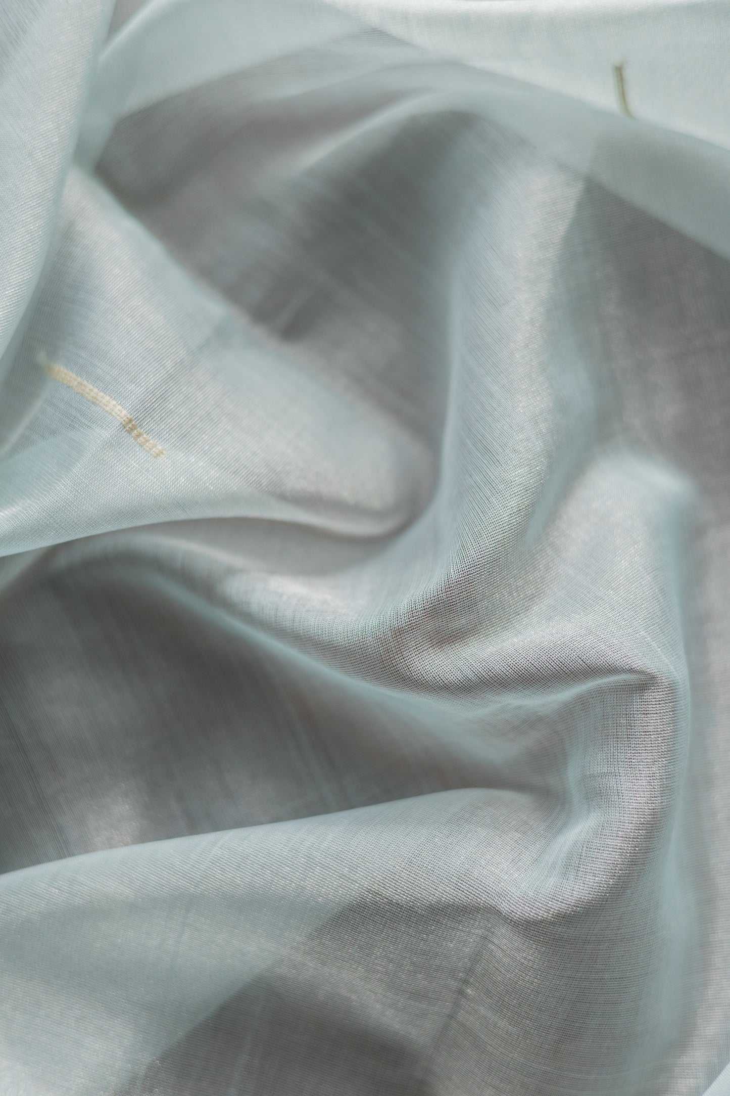 Sea Blue Silk Cotton Doby Border with Khapa Line Pallu Saree