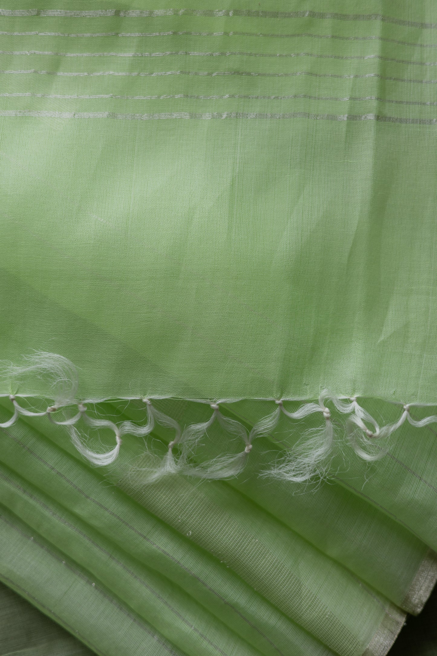 Pista Green Silk Cotton All Over Zari Stripe with All Over Big Boxes Body Saree