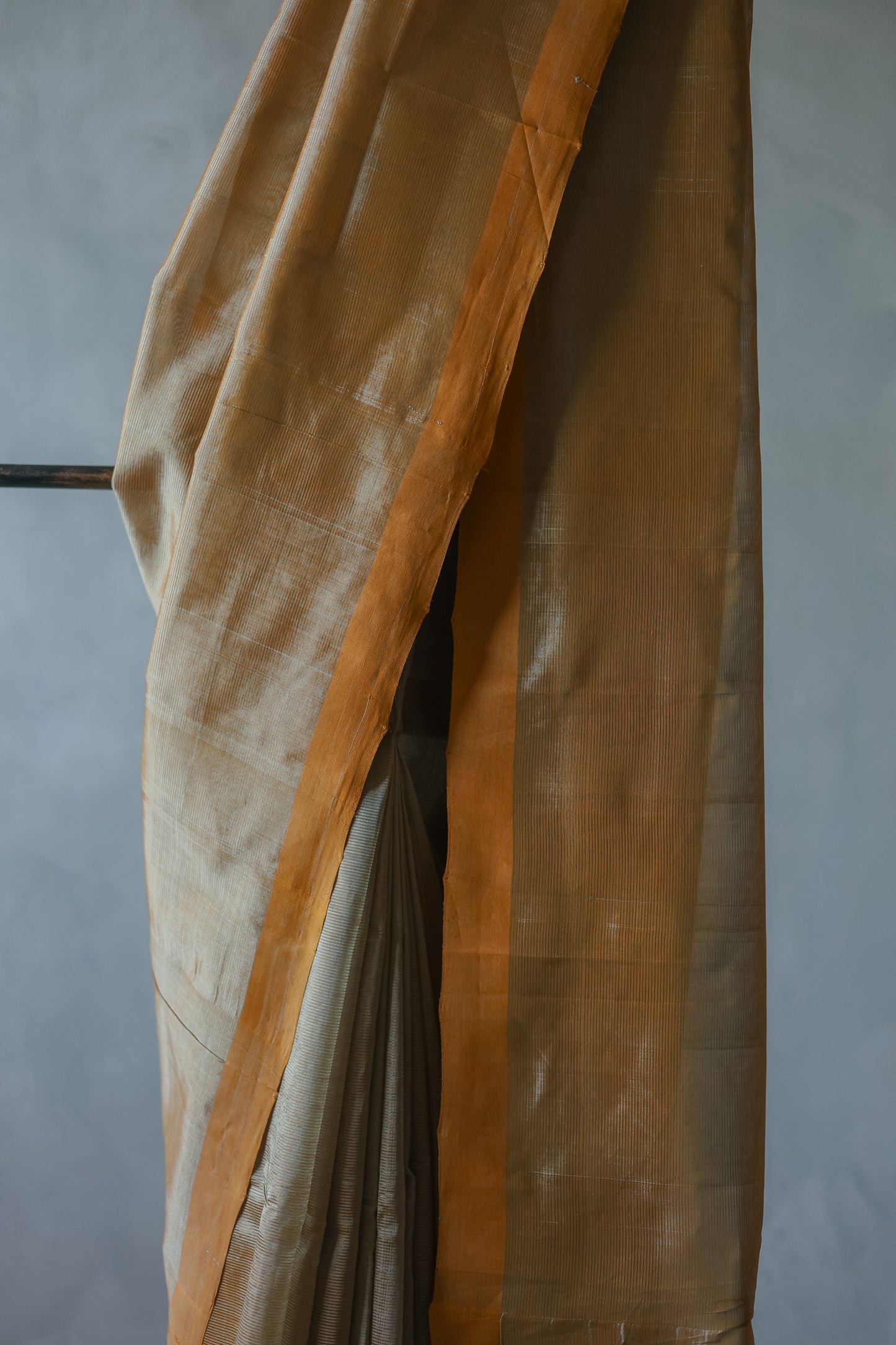 Grey and Sandal Border Silk Cotton Saree