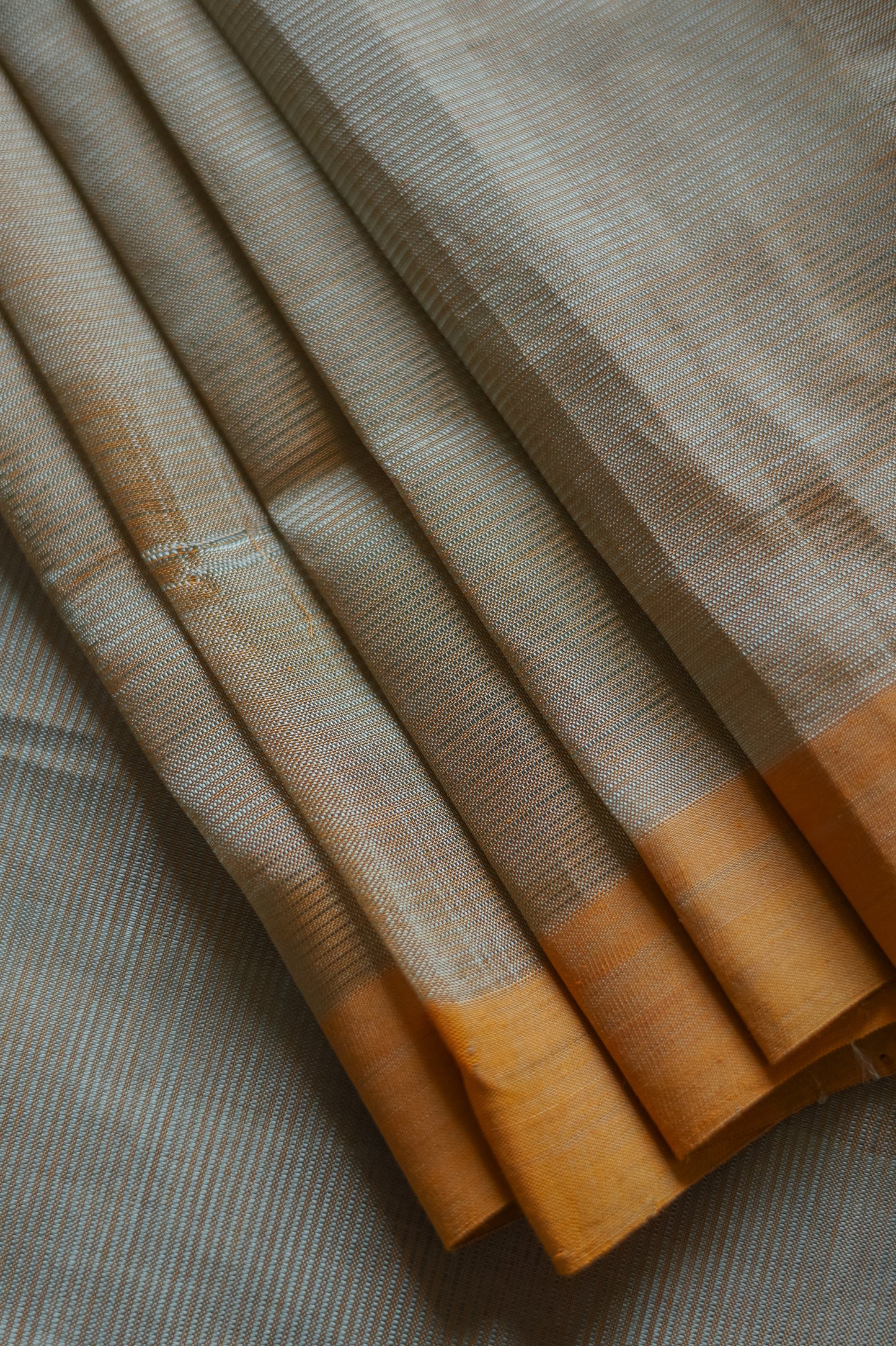 Grey and Sandal Border Silk Cotton Saree