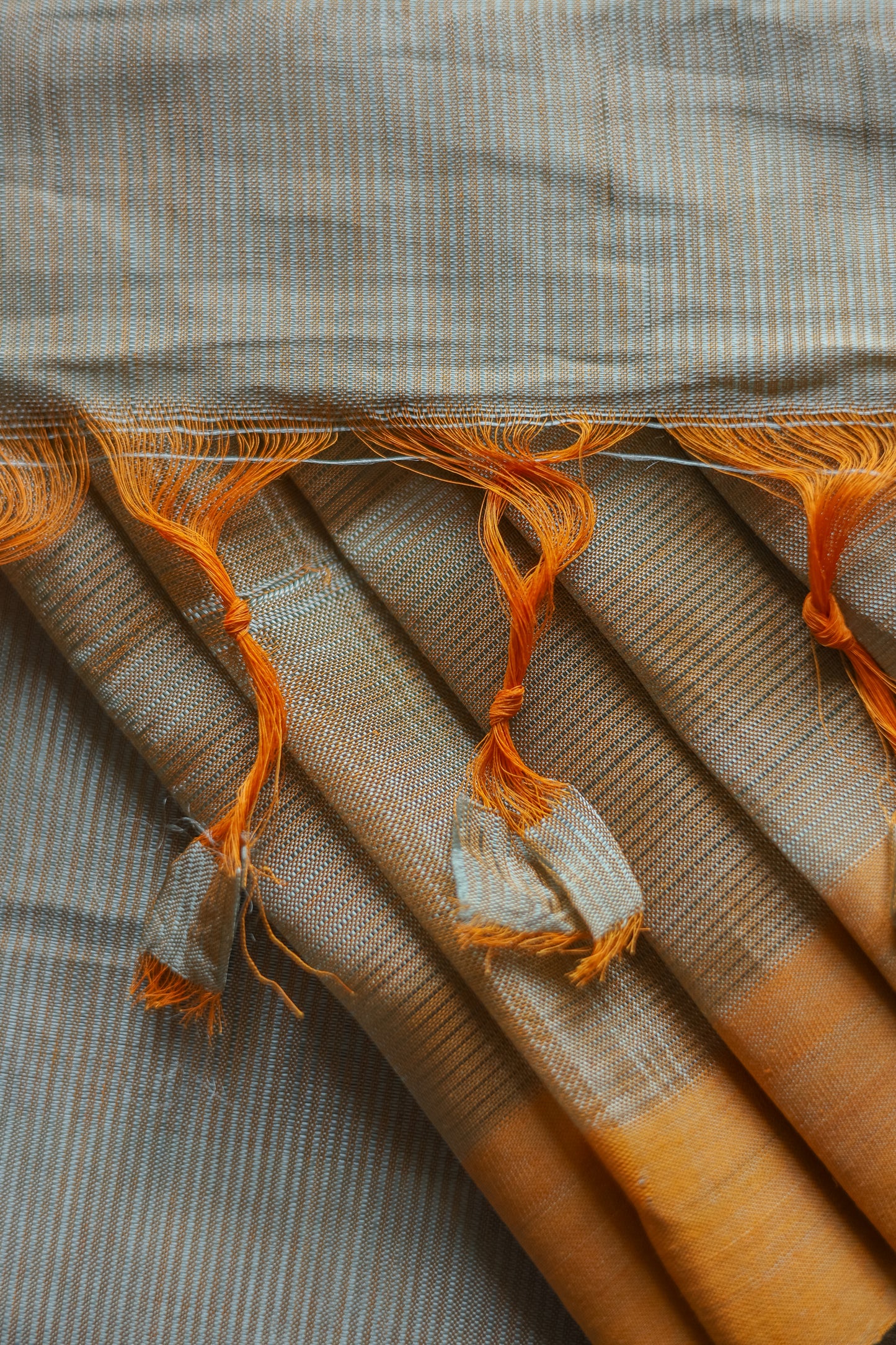 Grey and Sandal Border Silk Cotton Saree