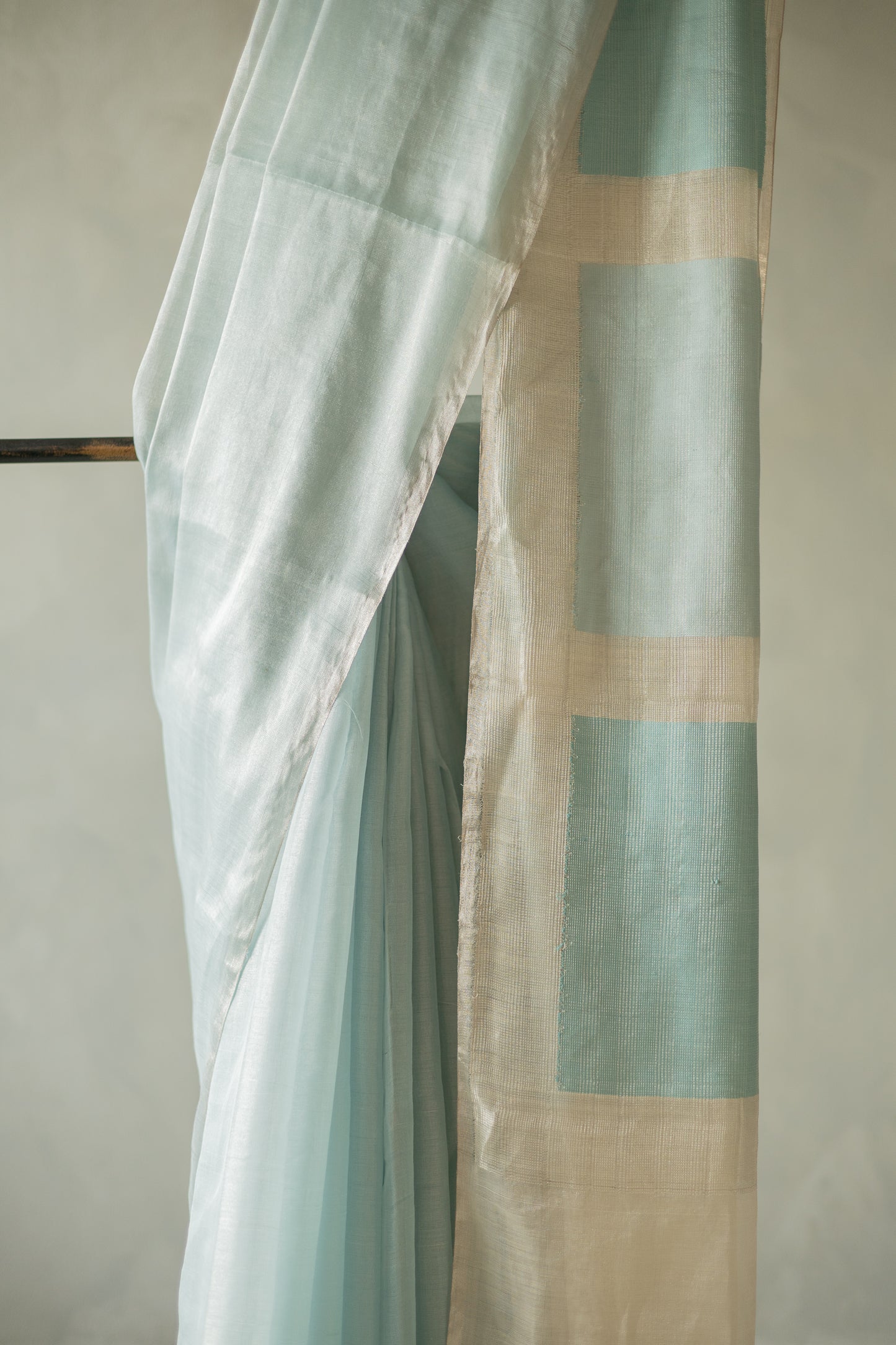 Blue and Silver with Contemporary Pallu Saree