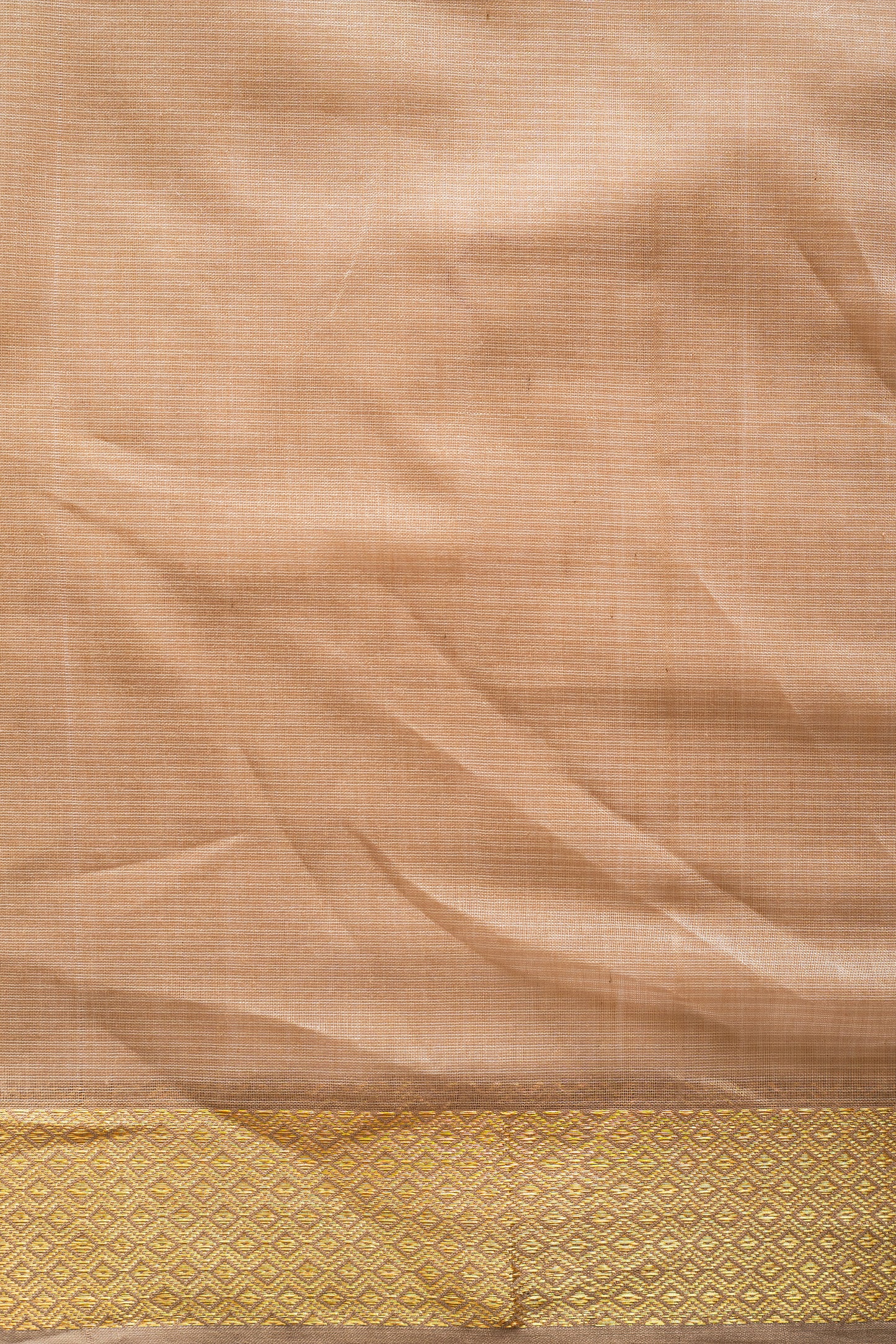 Dark Mauve Silk Cotton Saree with Self Stripes & Zari Border Saree