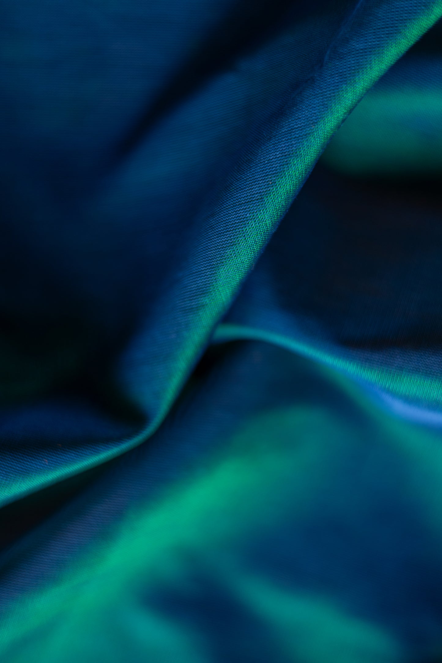 Blue Silk Cotton with Big Orange and Green Border Saree