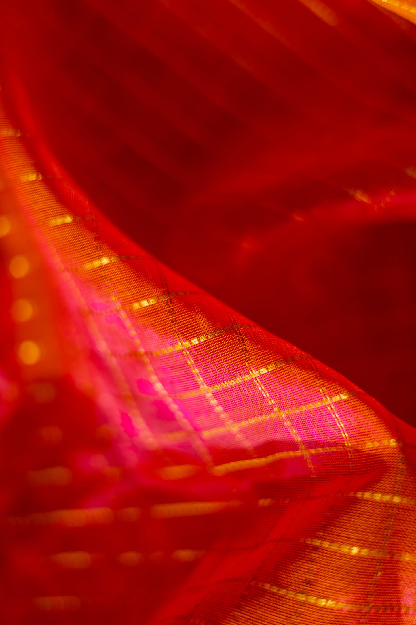 Pink Silk Cotton All Over Small Checks with Black Big Border Saree