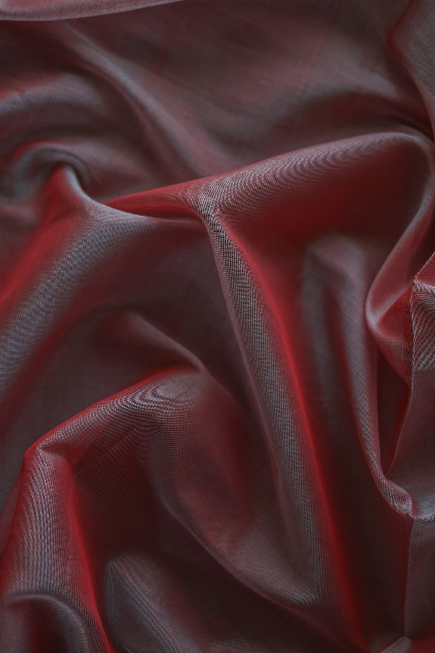 Light Red Silk Cotton Zari Line Border Tree Motif Pallu Saree