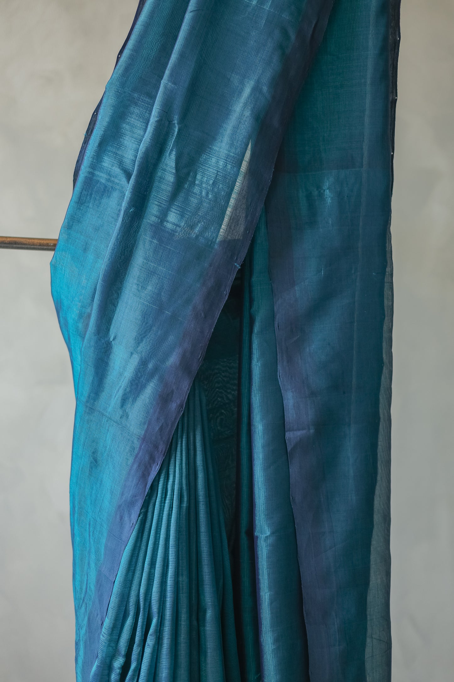 Blue Plain Silk Cotton Saree