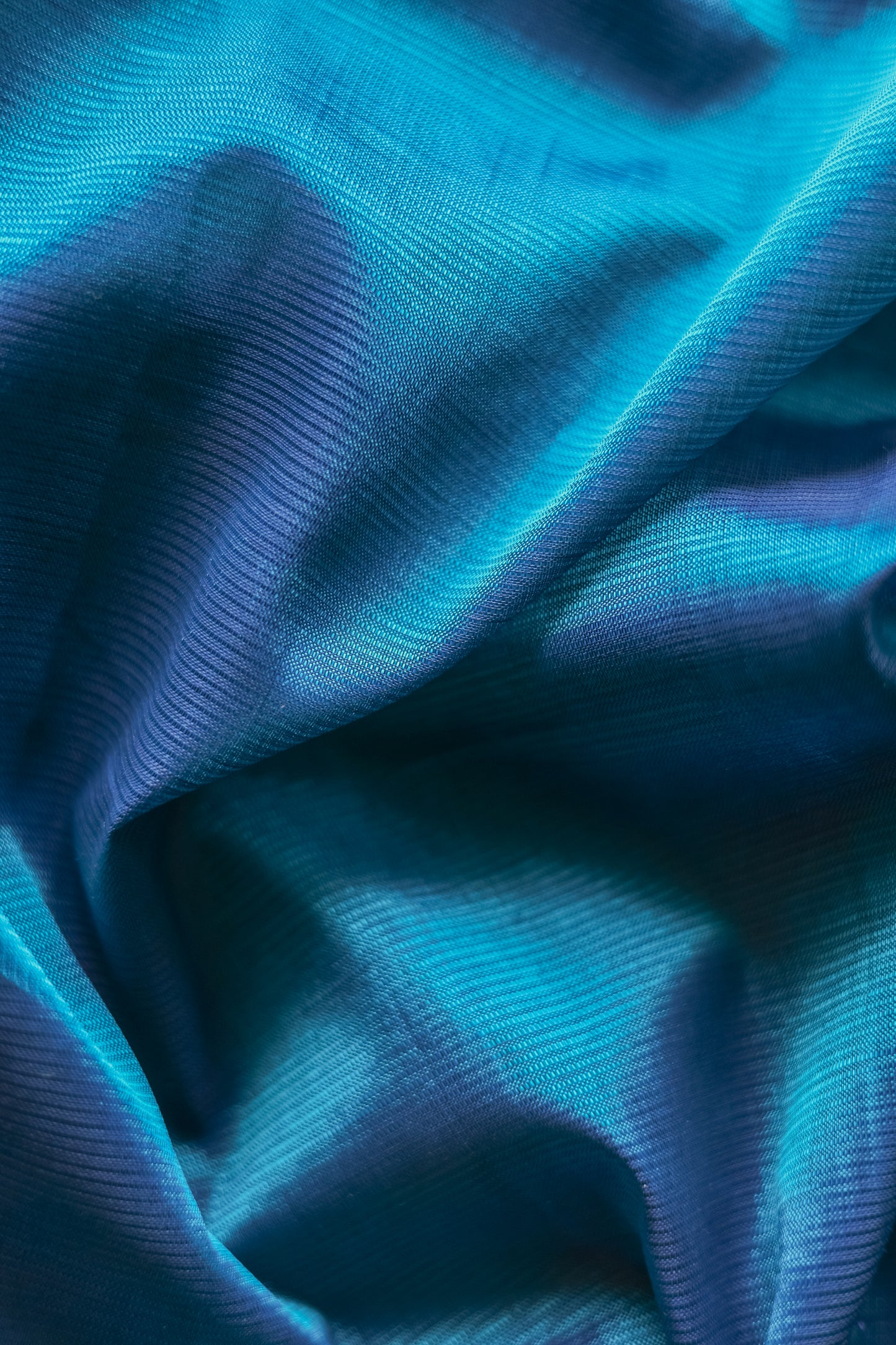 Blue Plain Silk Cotton Saree
