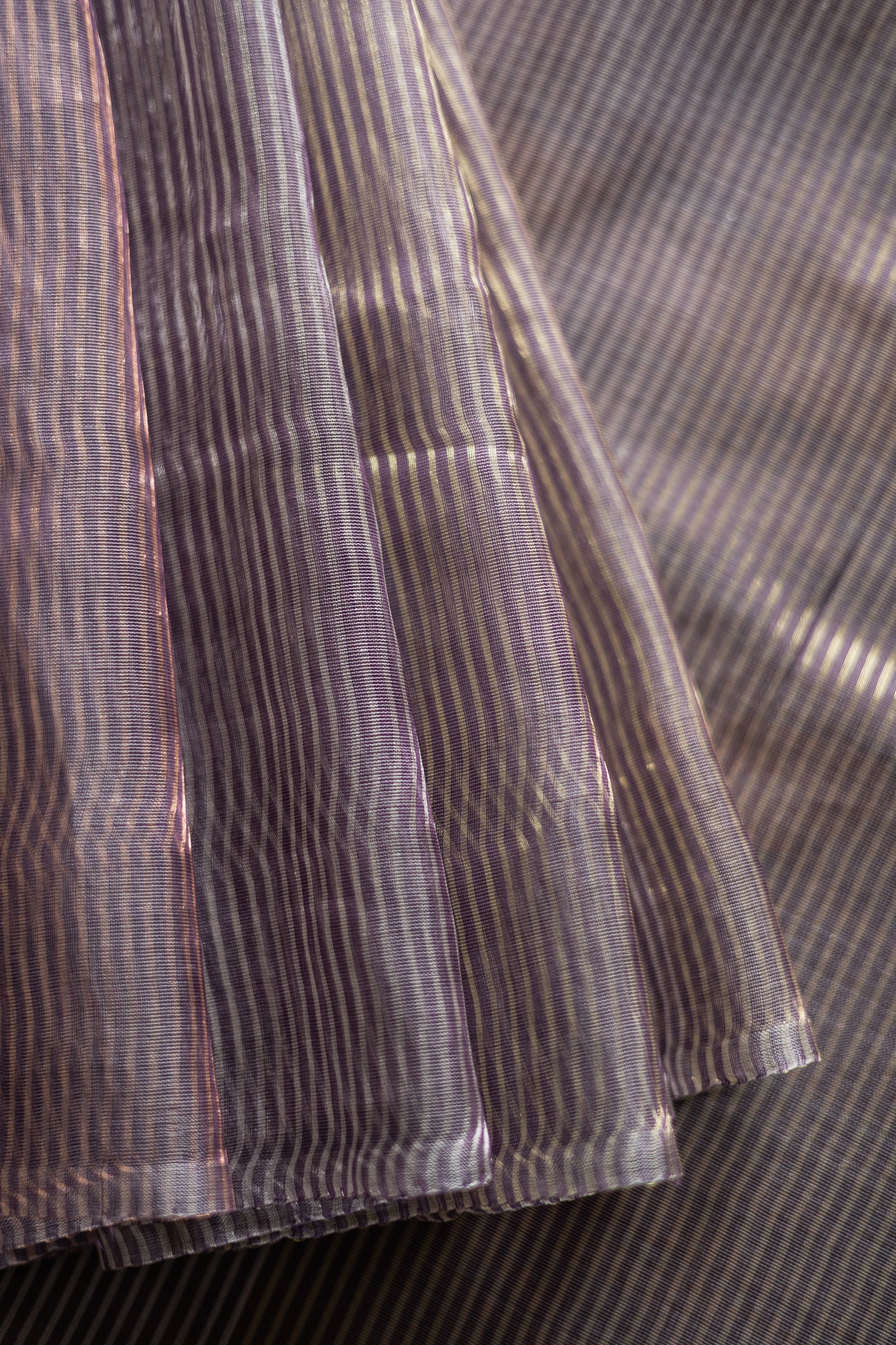 Purple All Over Stripes Silk Cotton Saree
