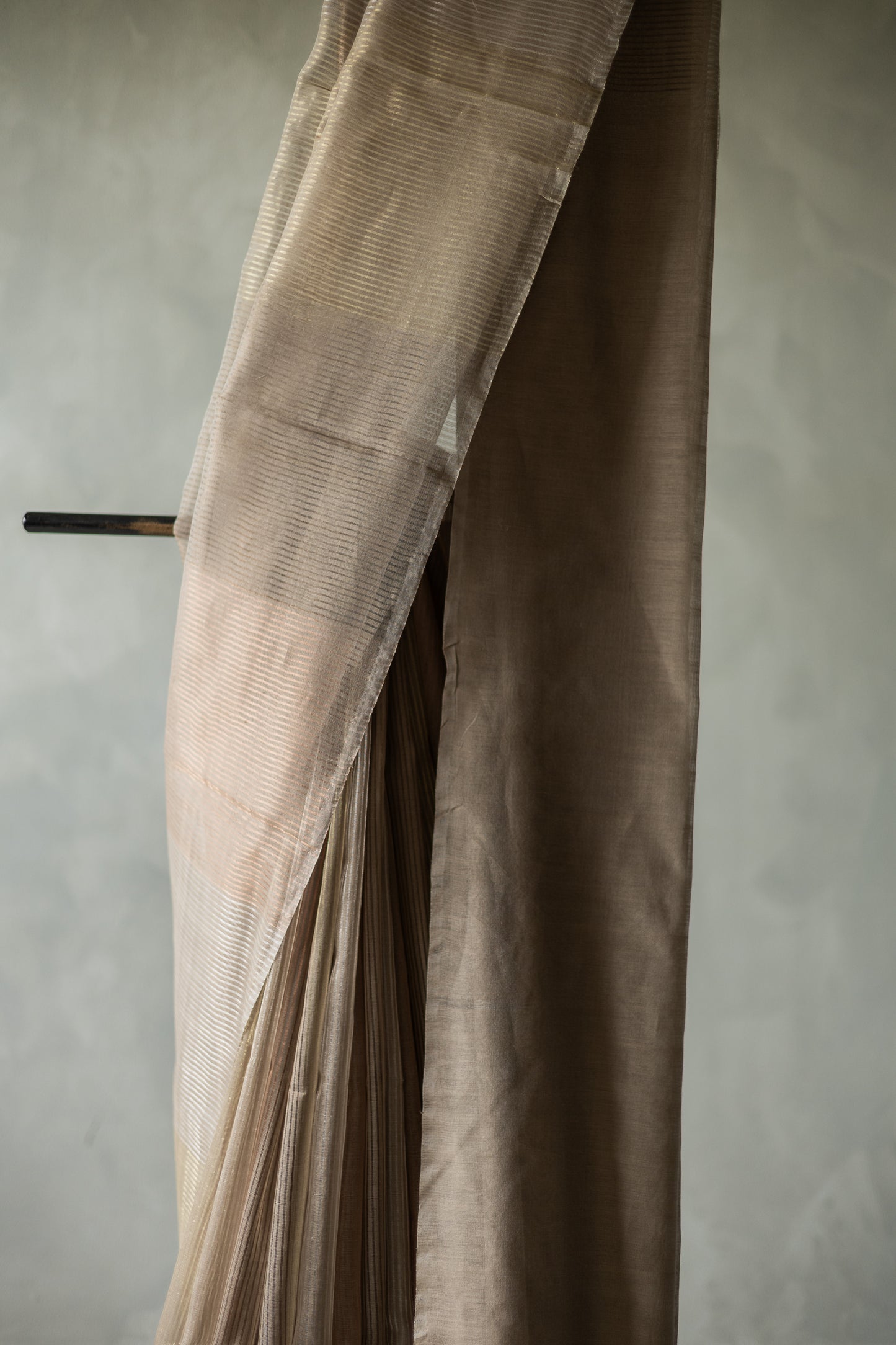 Gold All Over Stripes Silk Cotton Saree