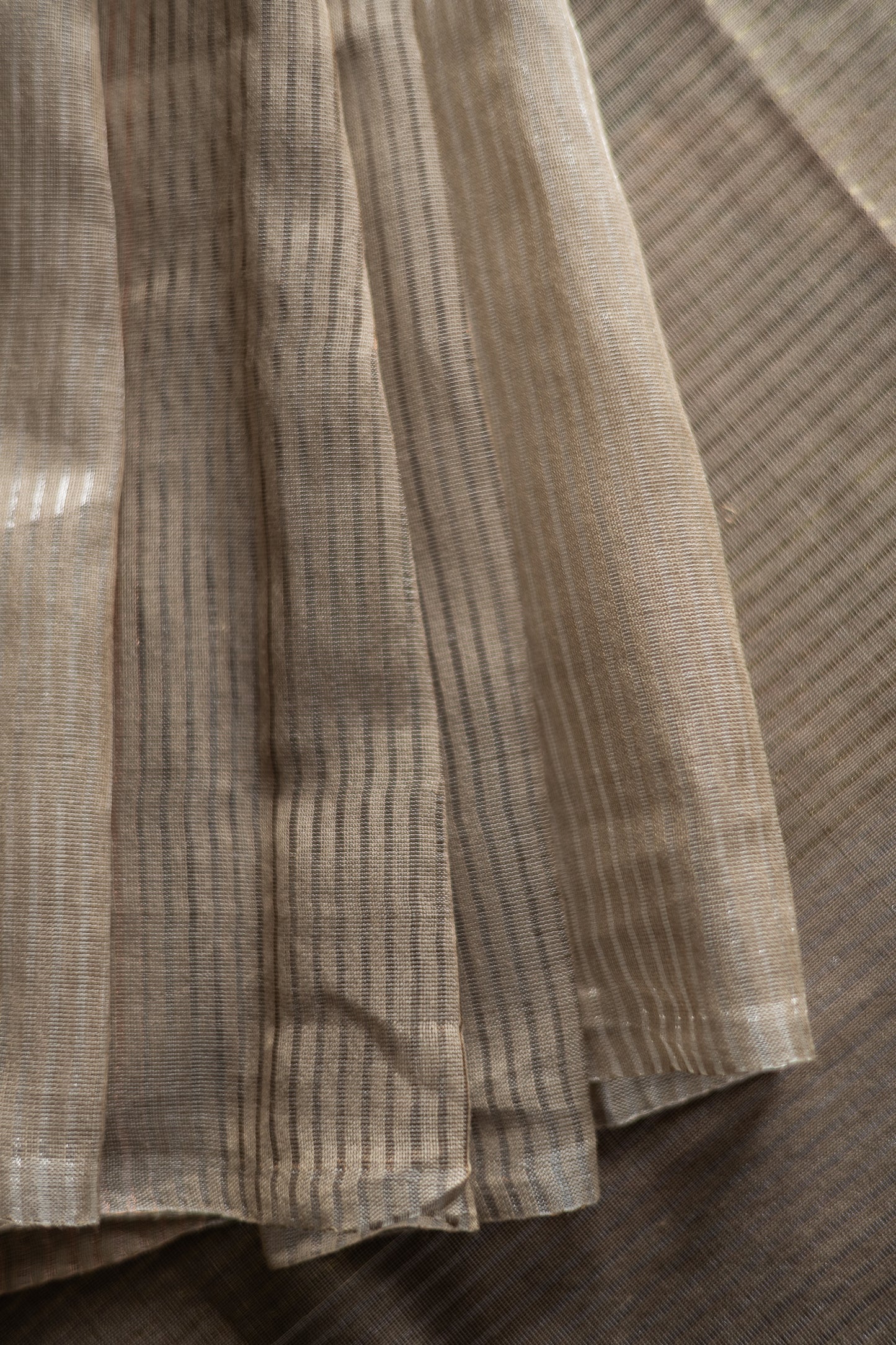 Gold All Over Stripes Silk Cotton Saree