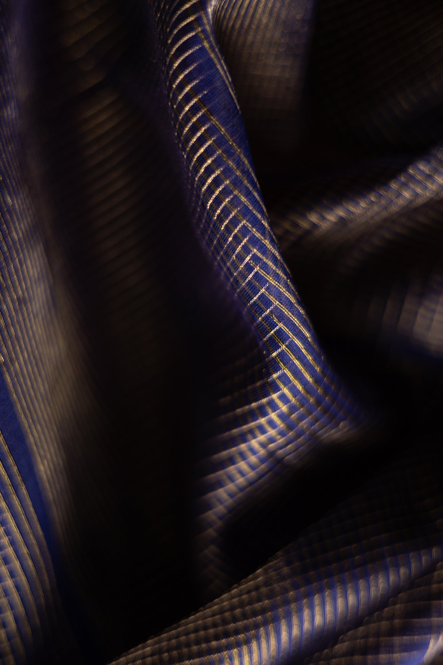 Violet All Over Checks with Big Gold Border Silk Cotton Saree