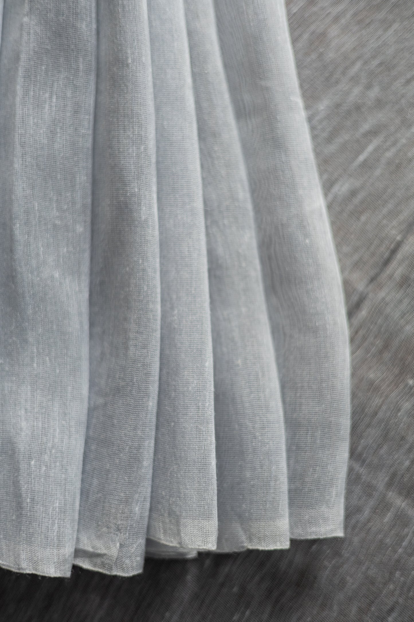 Light Blue Linen Silk Cotton with Silver Stripes Pallu Saree