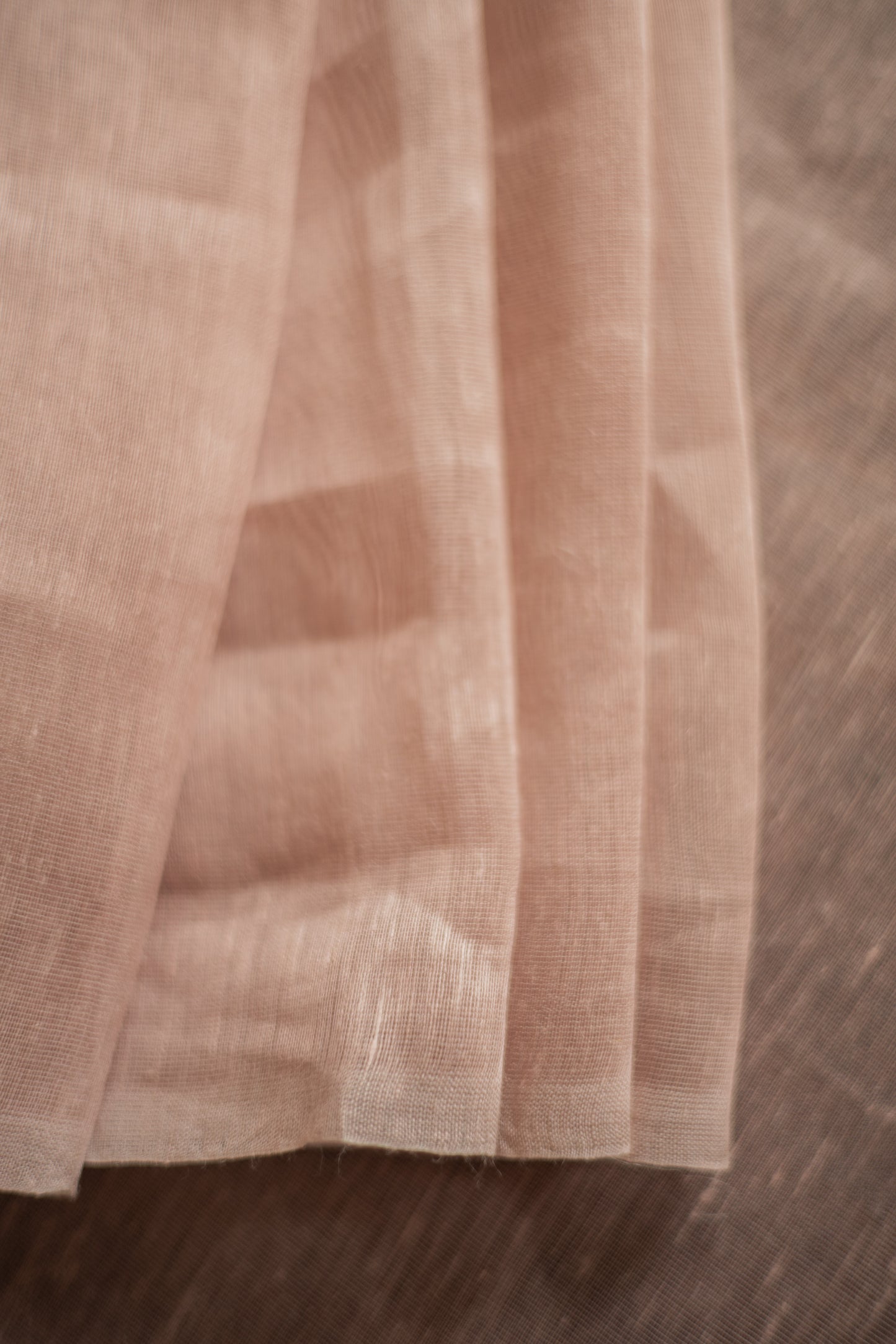 Pink Linen Silk Cotton with Silver Stripes Pallu Saree