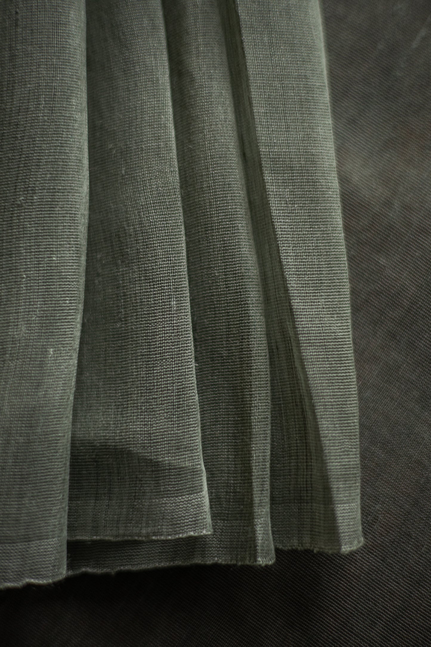 Green Linen Silk Cotton with Silver Stripes Pallu Saree