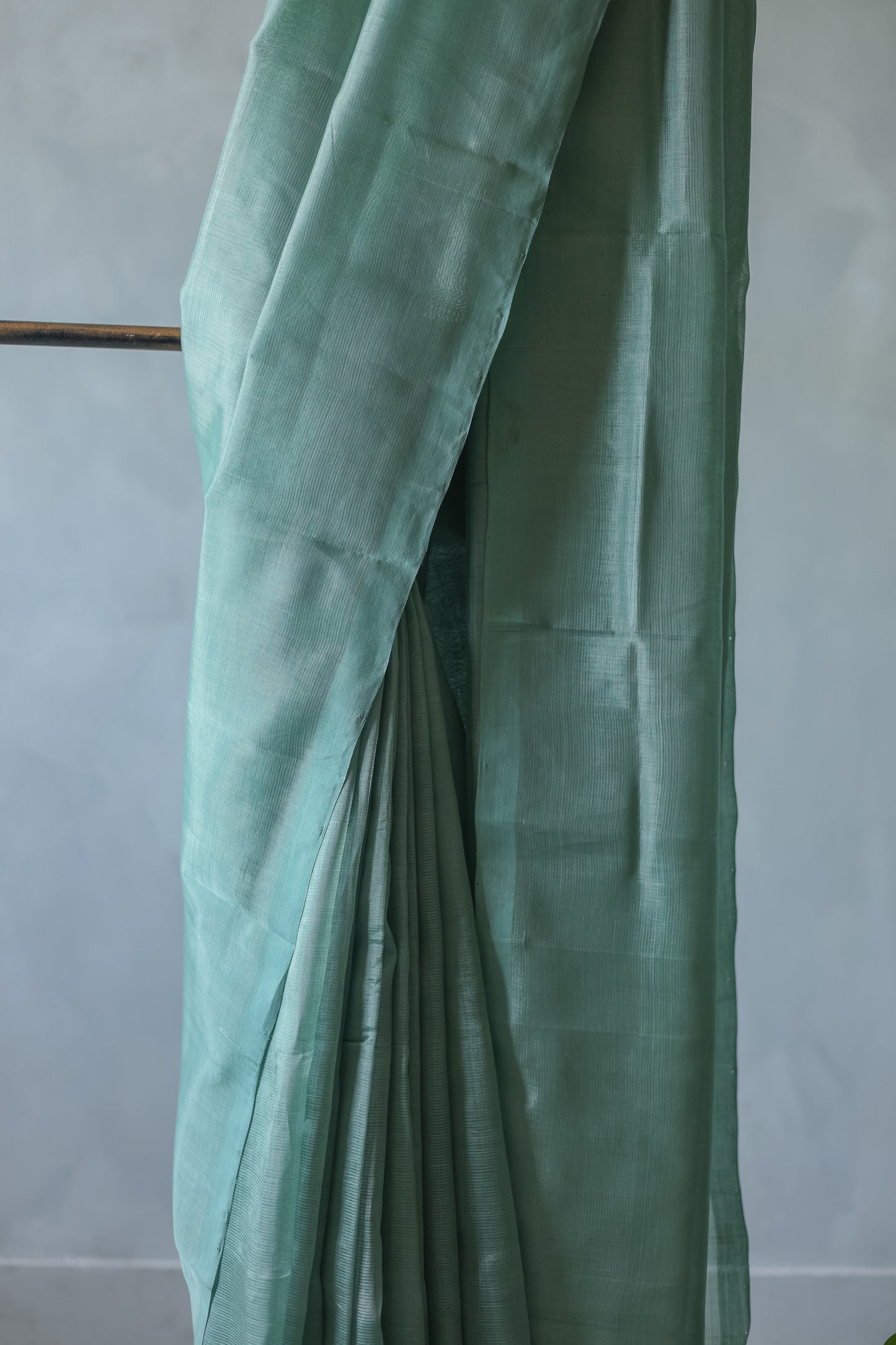 Sea Green Plain Silk Cotton Saree