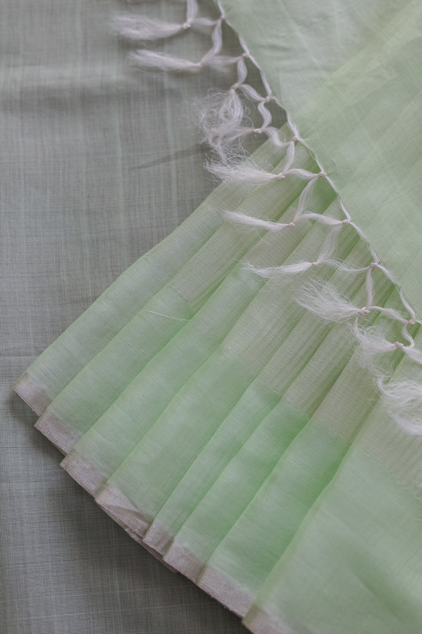 Pista Green Silk Cotton All Over Zari Striped and Zari Boxes Body Saree