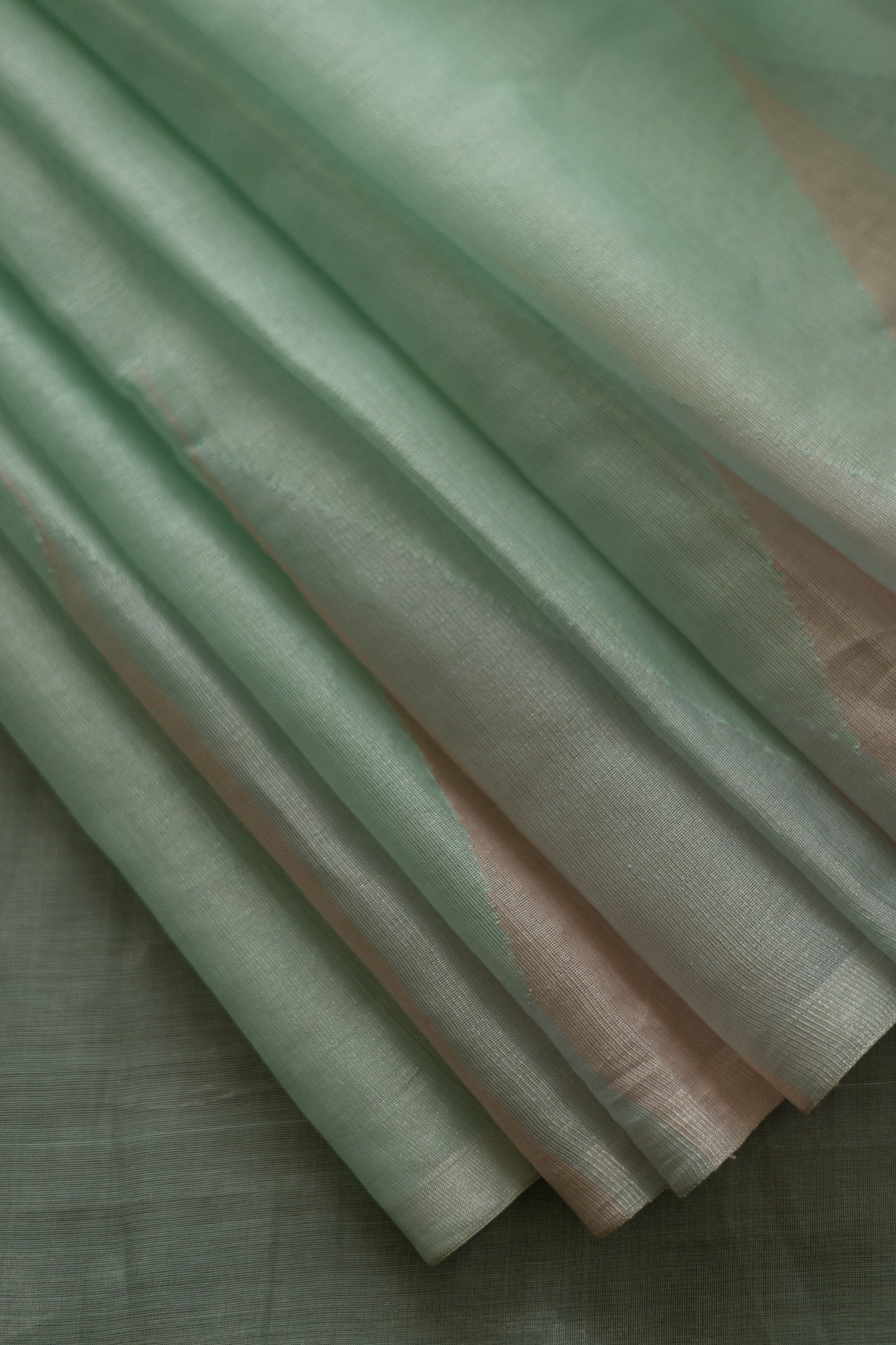 Sea Green Silk Cotton Tissue Big Temple Border Saree