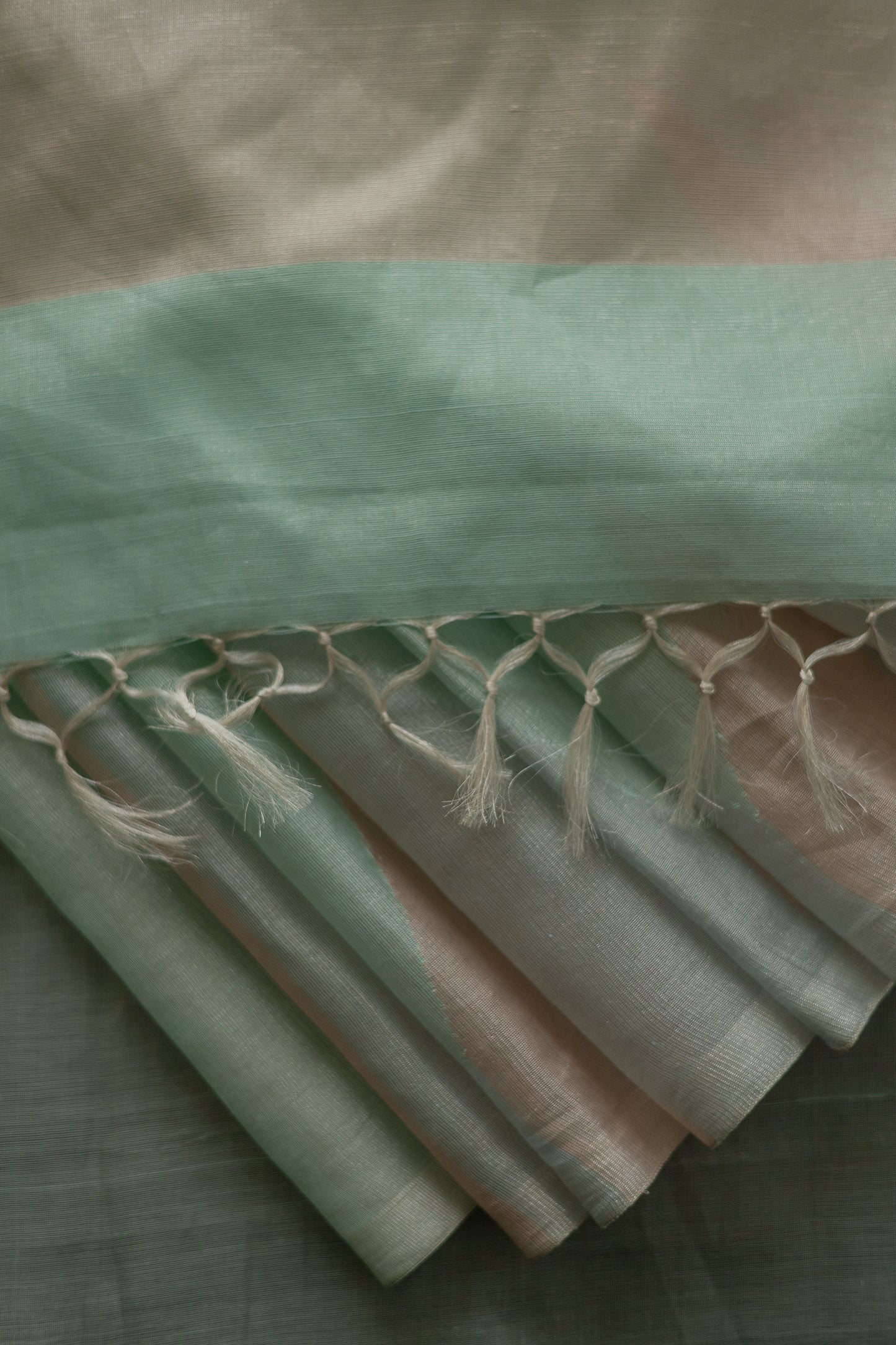 Sea Green Silk Cotton Tissue Big Temple Border Saree