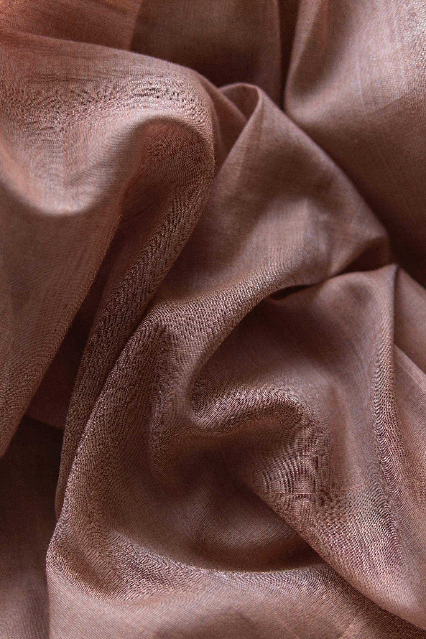 Dull Pink Tissue Silk Cotton Plain Body with Abstract Pallu Saree