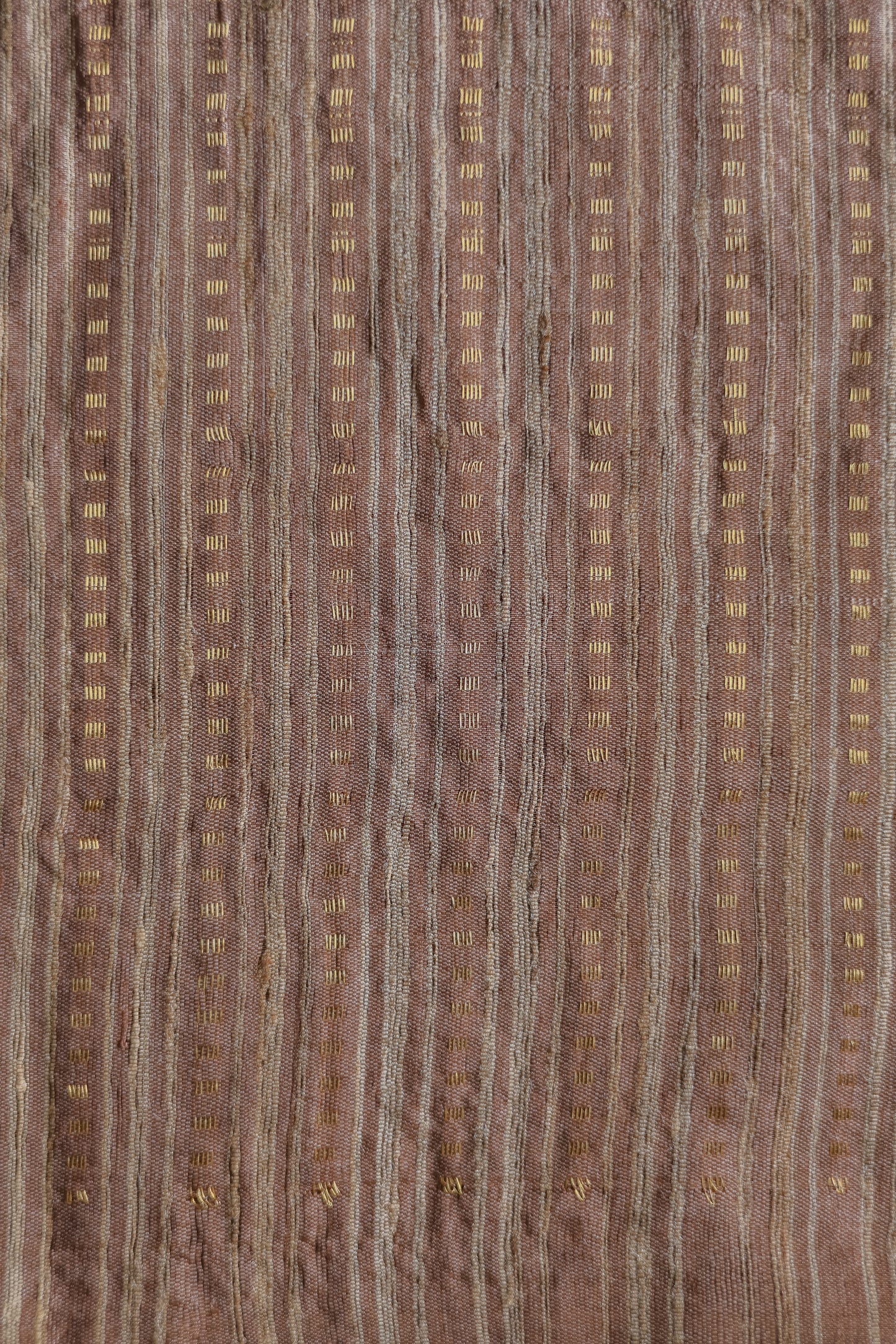 Brown Tussar with Gold Zari All Over with Round Motif Saree