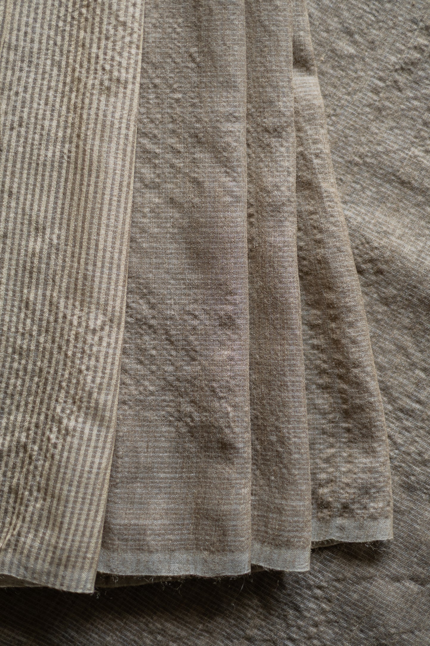 Dark Brown Tussar Muga with Beige Pallu Saree