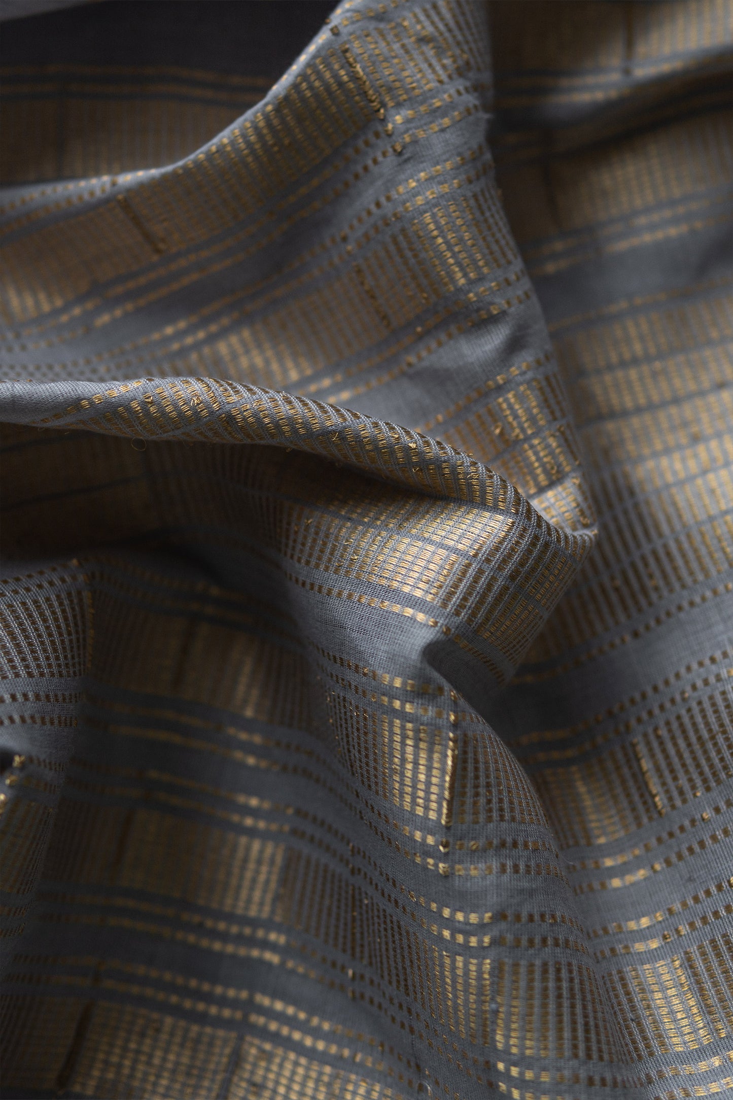 Powder Blue Tussar Silk with Star Motif and Plain Body Saree