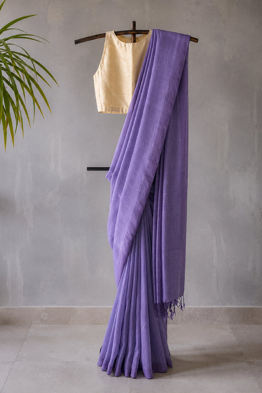 Misty Lavender Mangalagiri Silk Cotton Saree