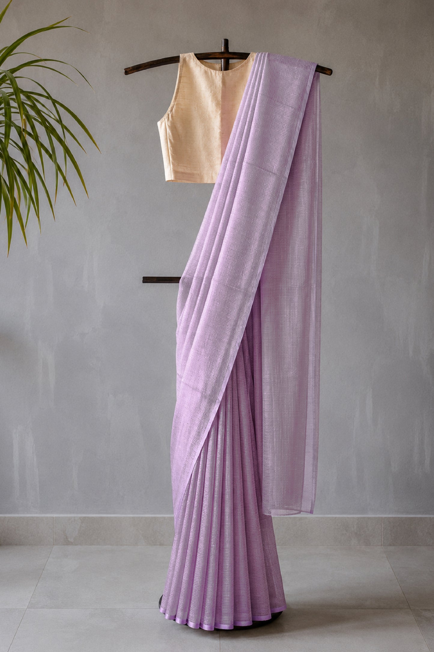 Lavender Tissue Silk Cotton Saree
