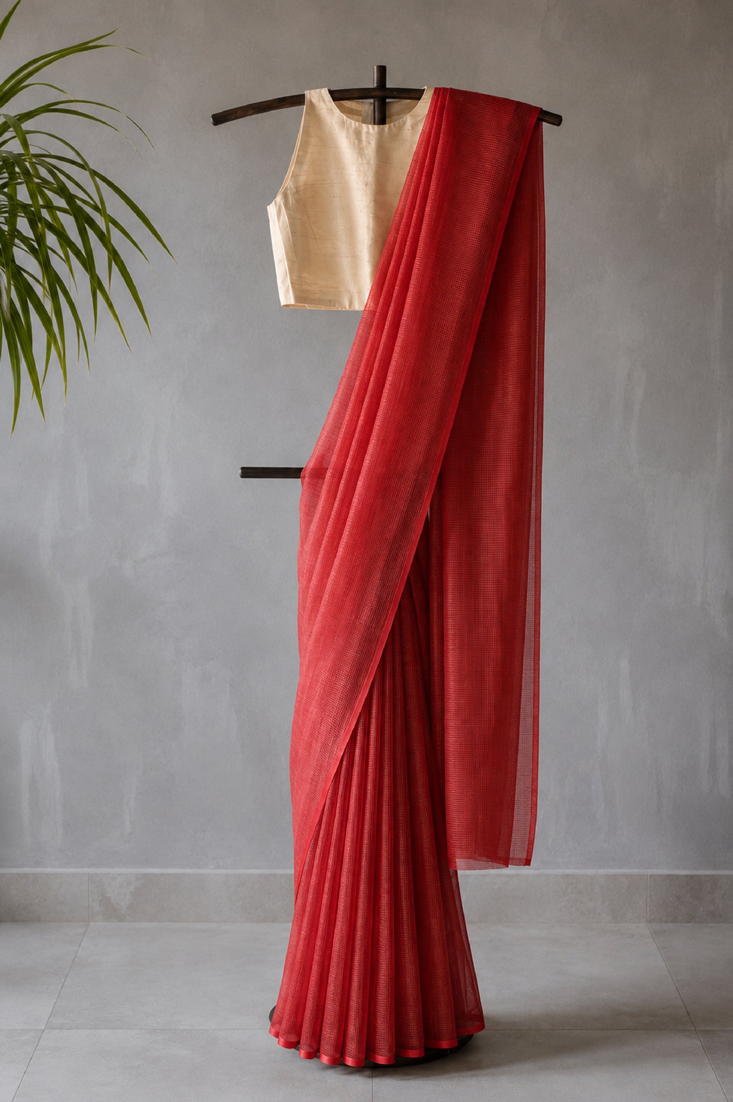 Deep Pink Tissue Silk Cotton Saree