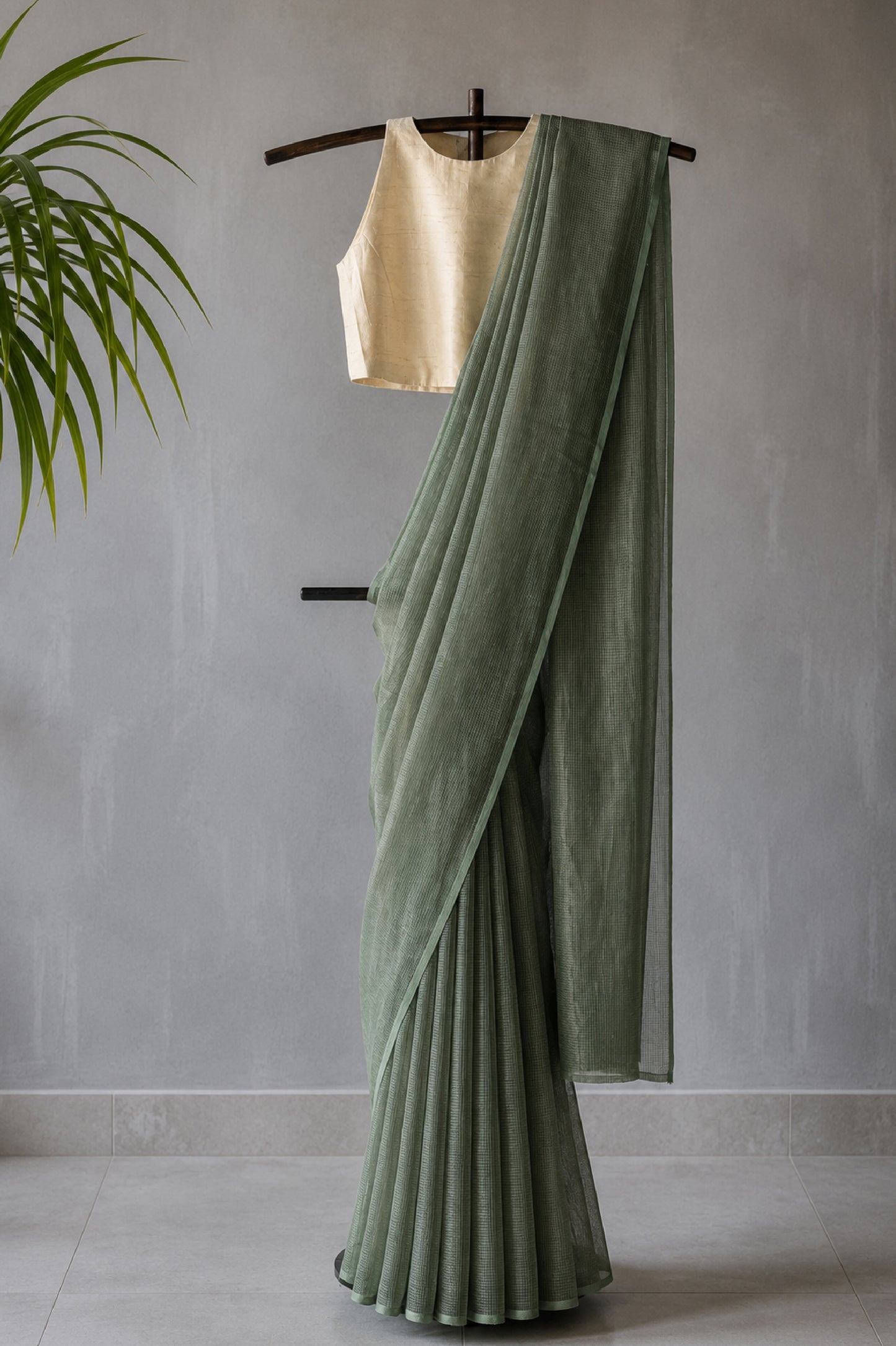 Jade Green Tissue Silk Cotton Saree