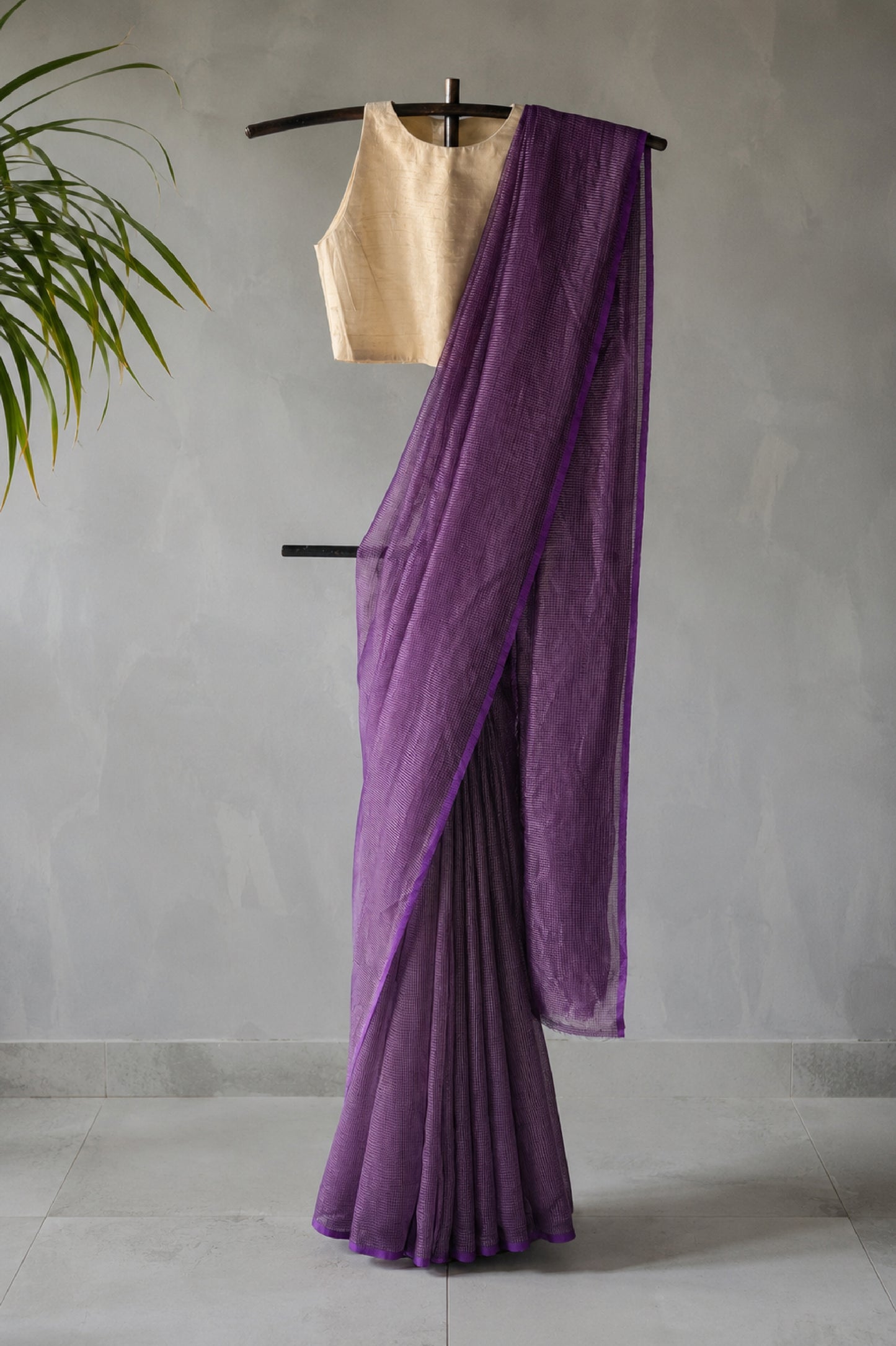 Royal Violet Tissue Silk Cotton Saree
