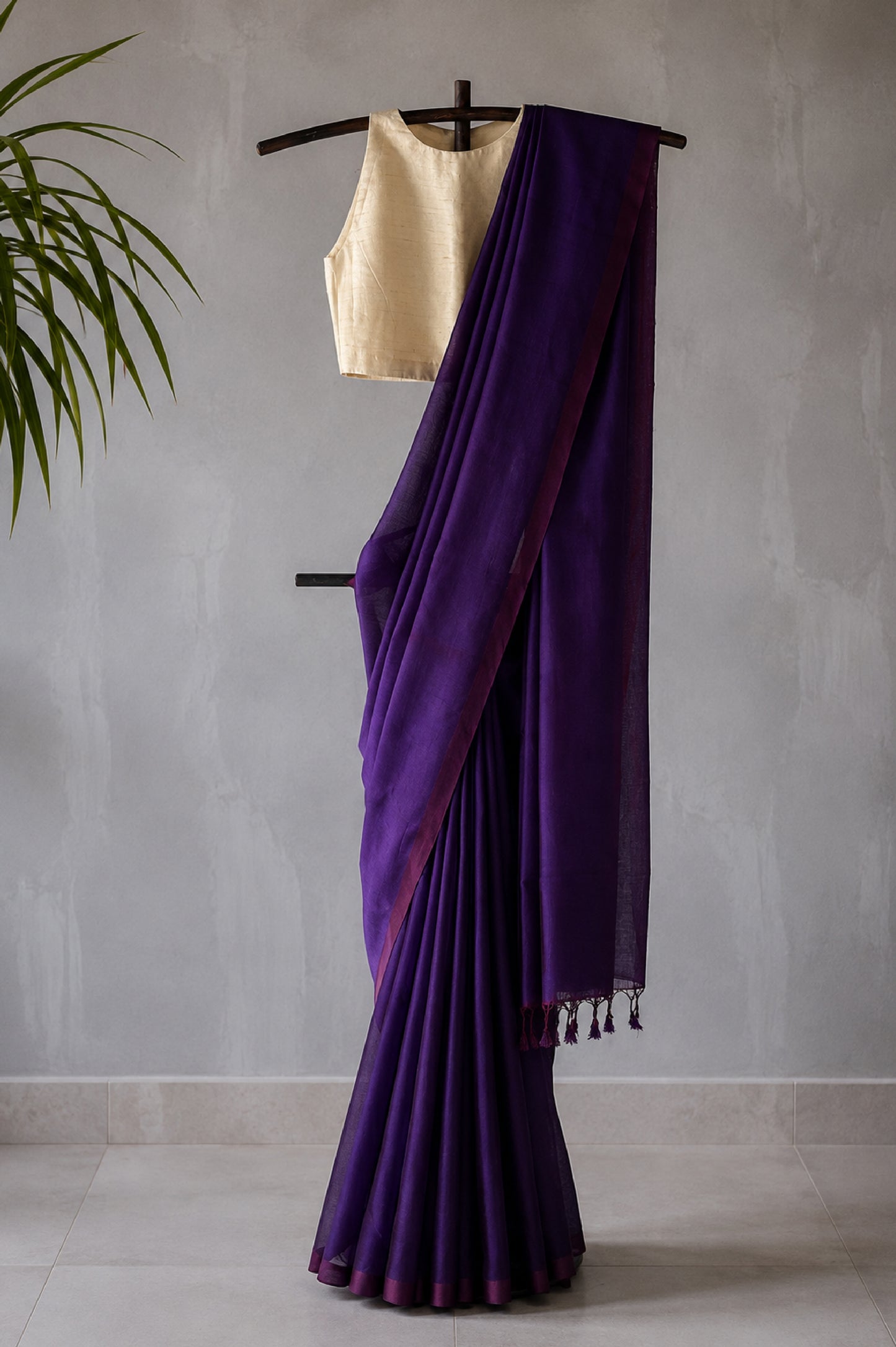 Deep Purple Mangalagiri Silk Cotton Saree
