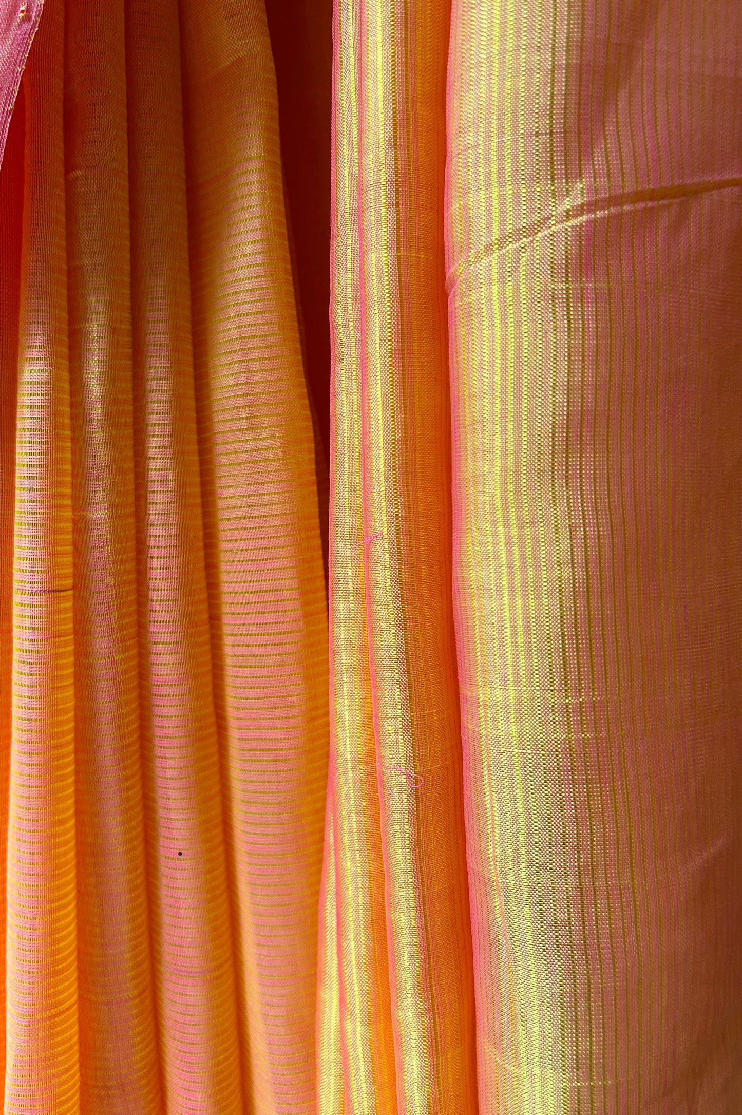 Marigold Orange Mangalagiri Silk Cotton Saree
