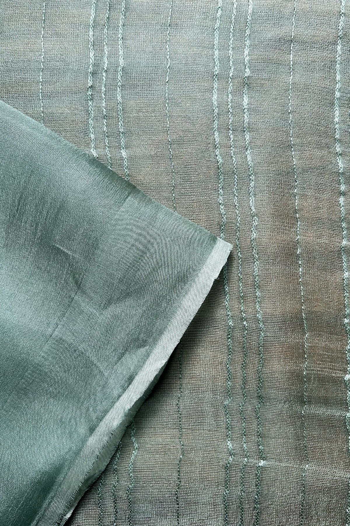Jade Green Leno Silk Organza Saree