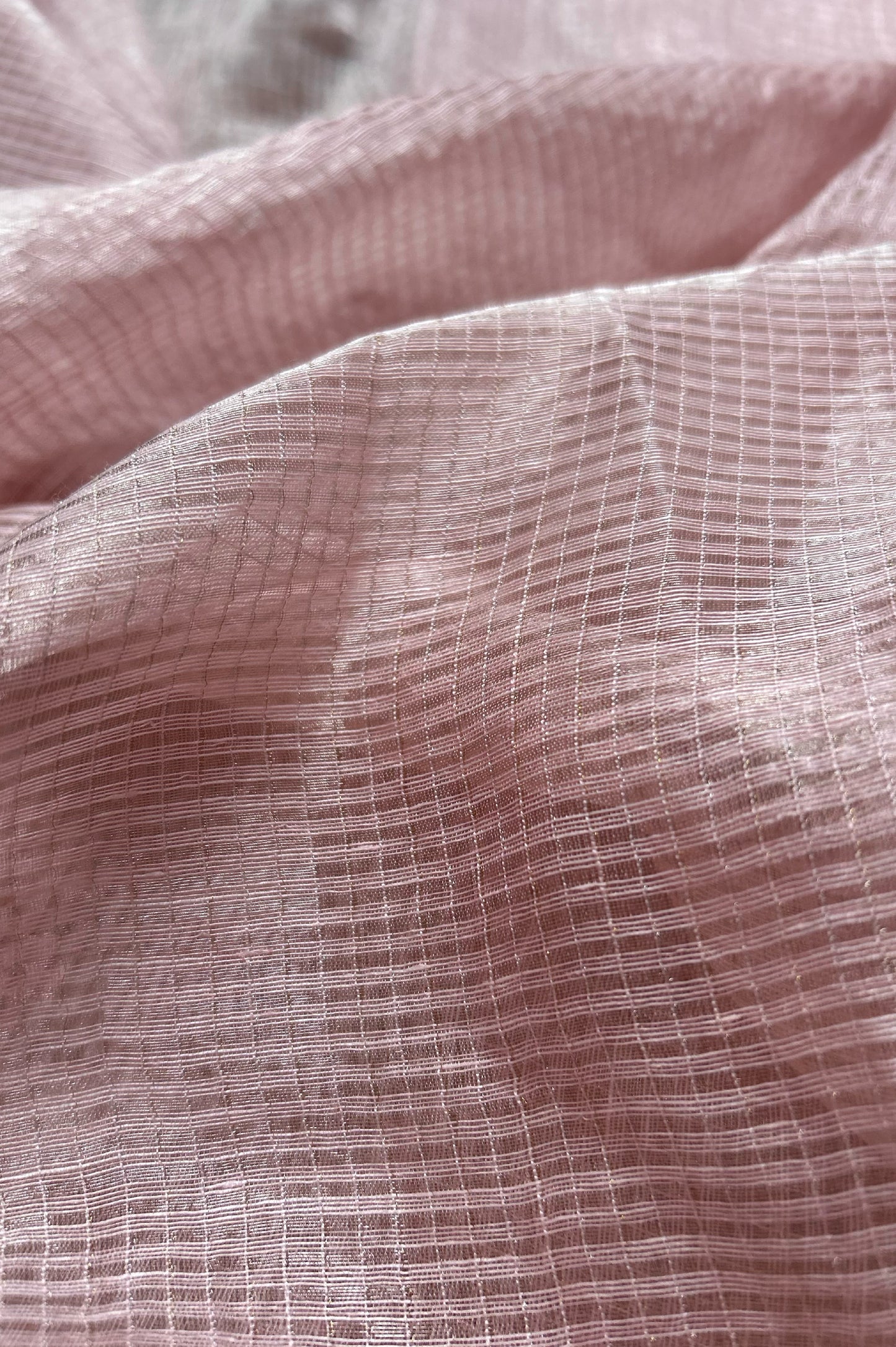 Blush Pink Tissue Silk Cotton Saree