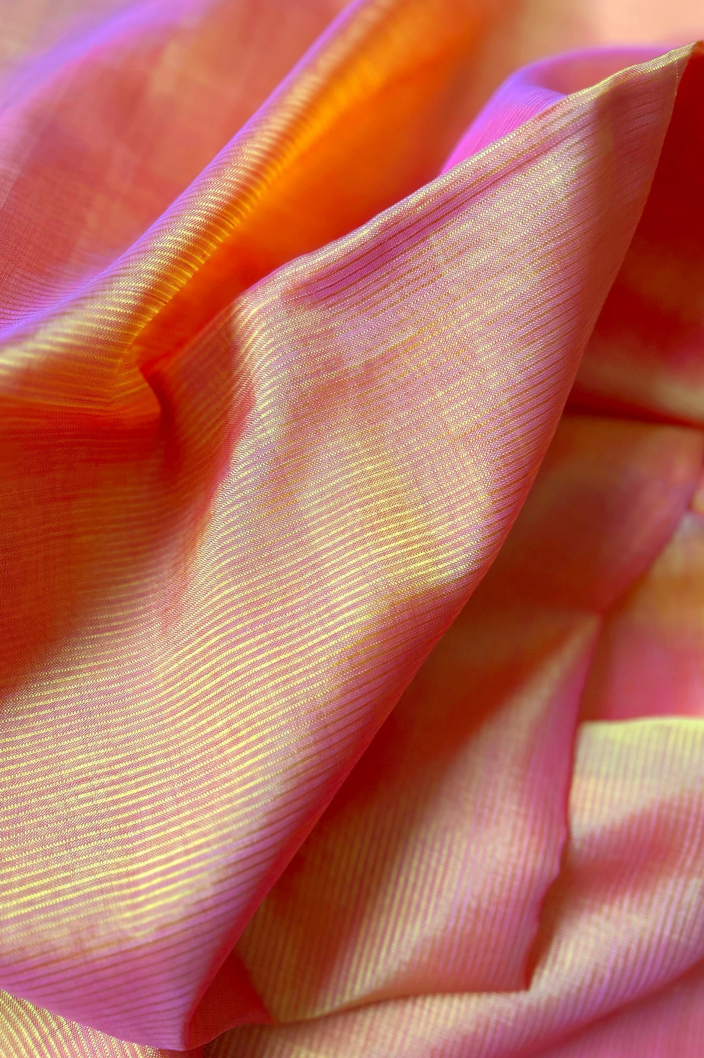Marigold Orange Mangalagiri Silk Cotton Saree