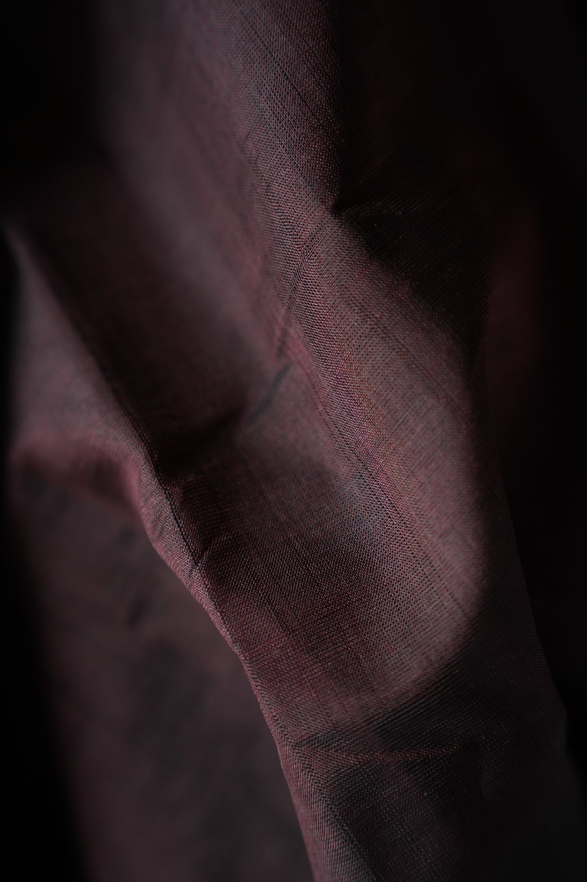 Dark Cocoa Brown Plain Mangalagiri Silk Cotton Saree