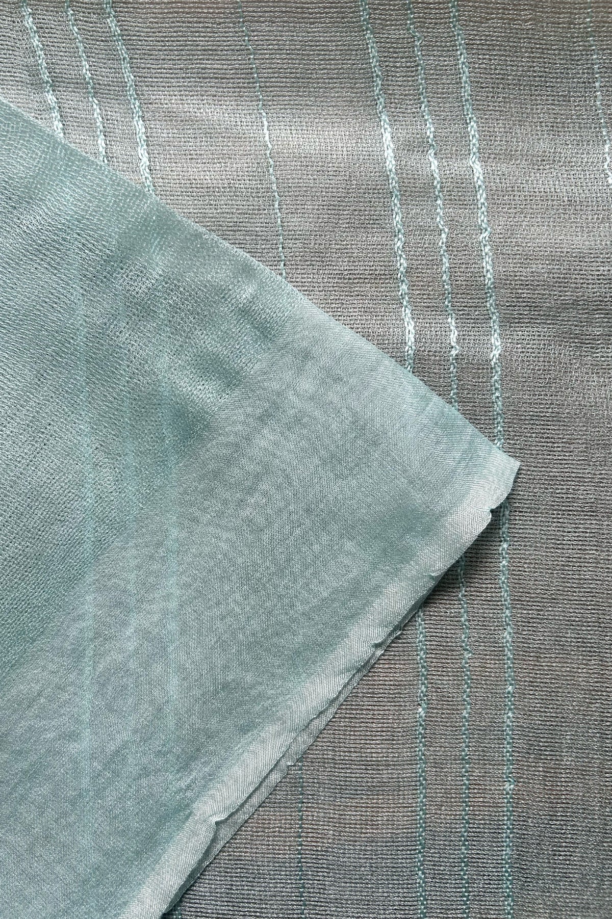Light Blue Leno Silk Organza Saree