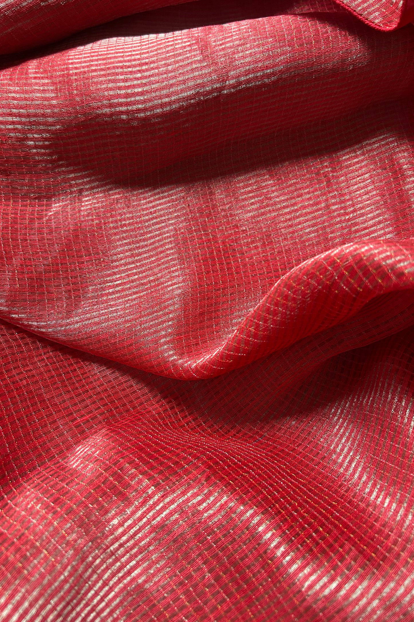 Deep Pink Tissue Silk Cotton Saree