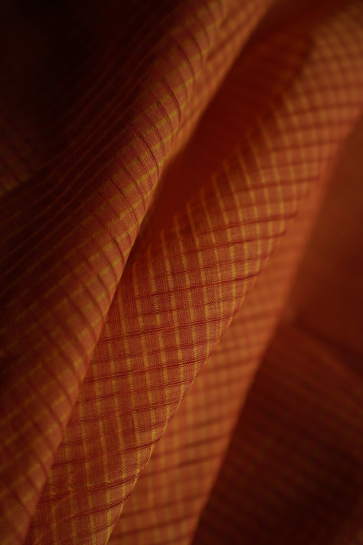 Fanta Orange Plain Mangalagiri Cotton with Green Border Saree