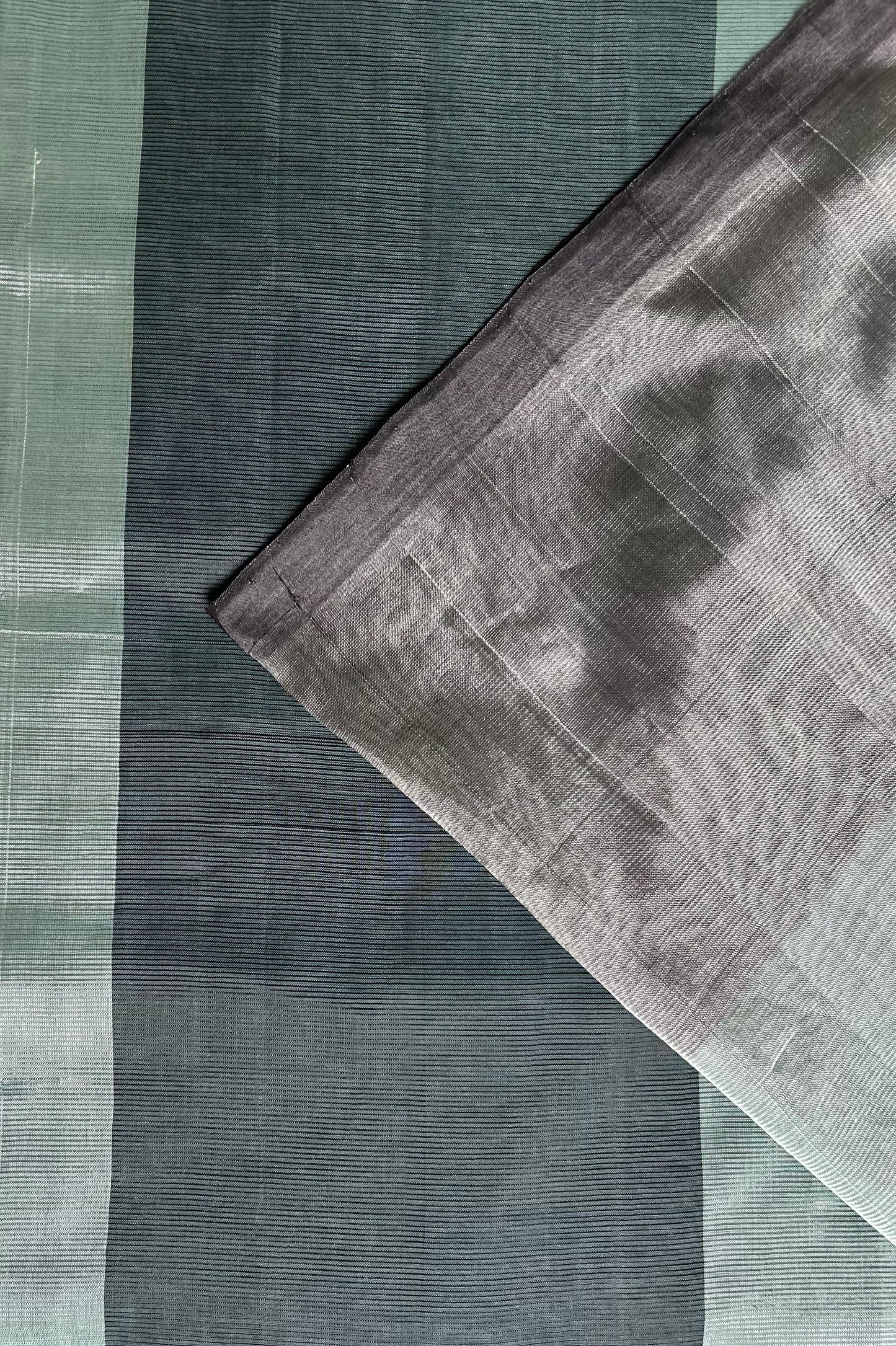 Dark green and black with Contrast Pallu Mangalagiri silk cotton