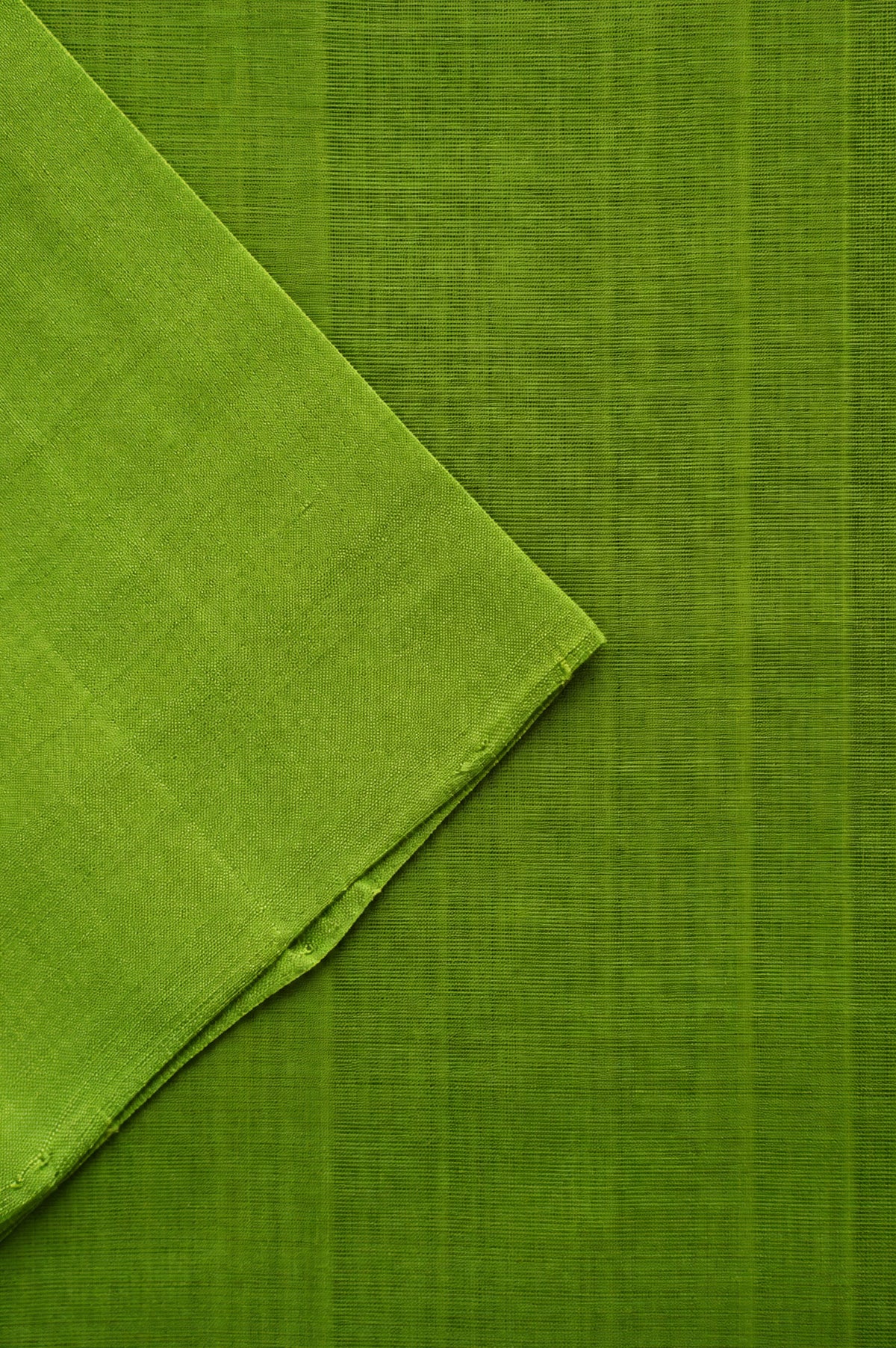 Parrot Green Plain Mangalagiri Silk Cotton Saree