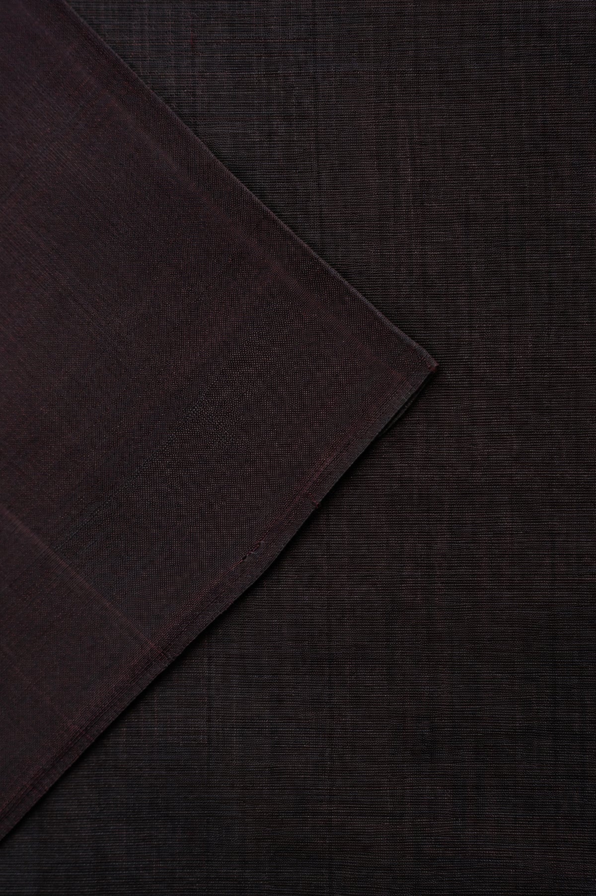 Dark Cocoa Brown Plain Mangalagiri Silk Cotton Saree